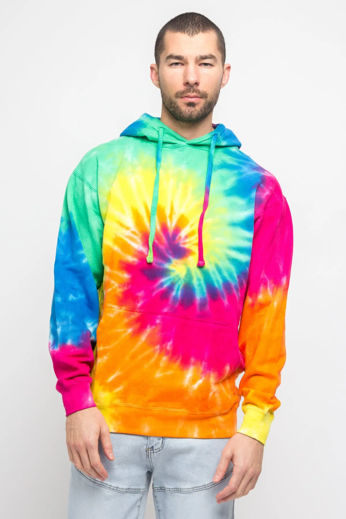 Mineral Wash Tie-Dye Pullover Hoodie