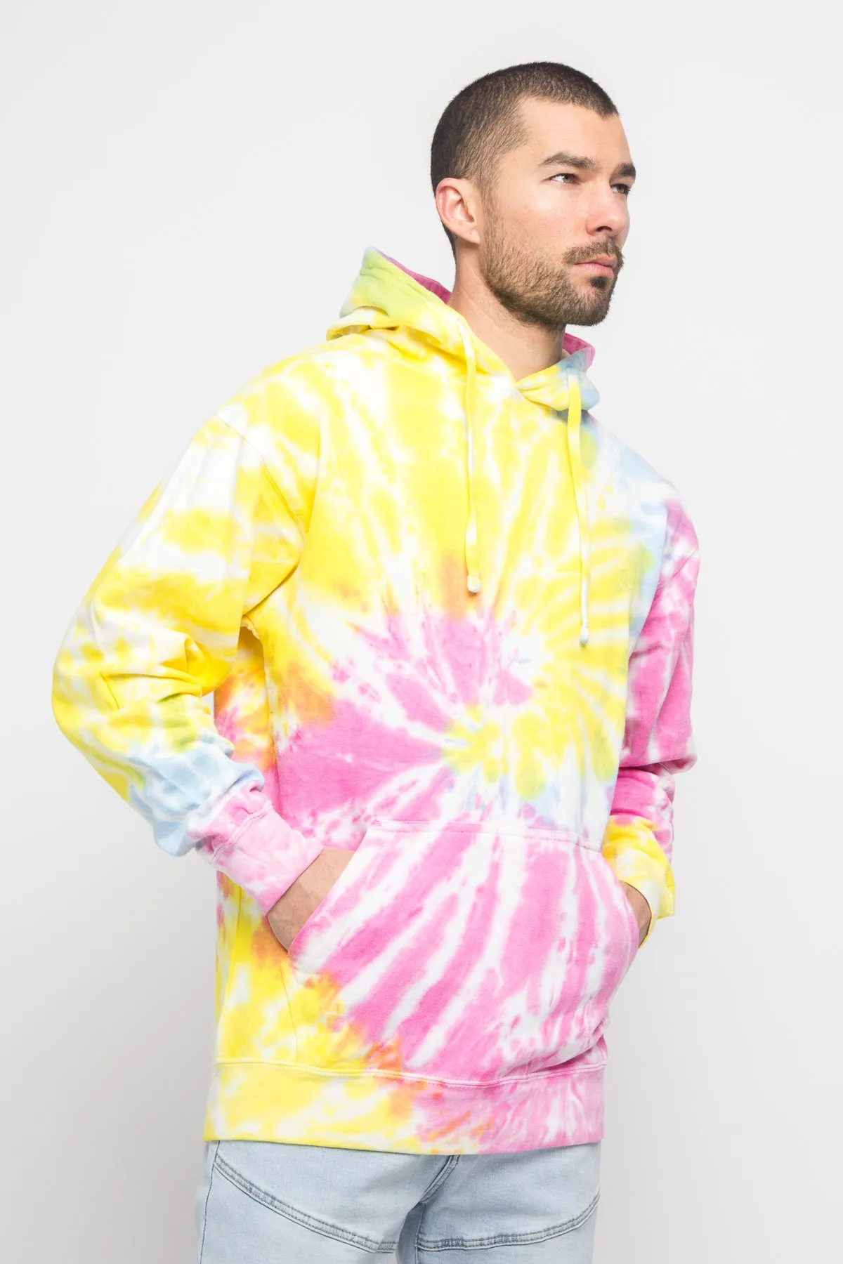 Mineral Wash Tie-Dye Pullover Hoodie