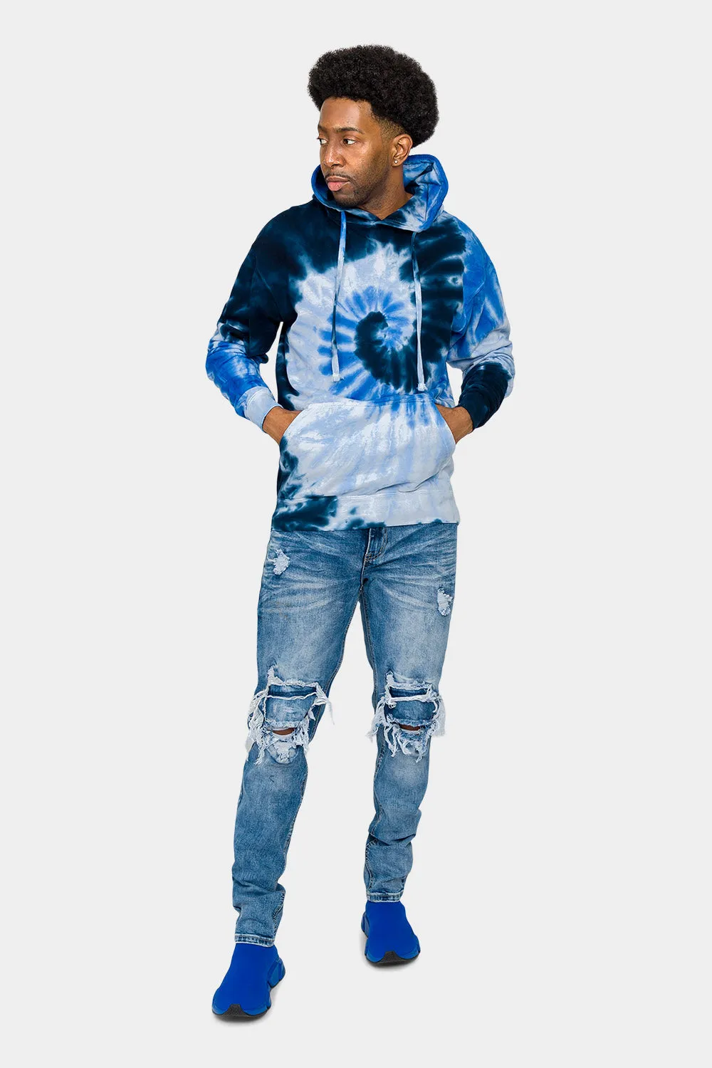 Mineral Wash Tie-Dye Pullover Hoodie