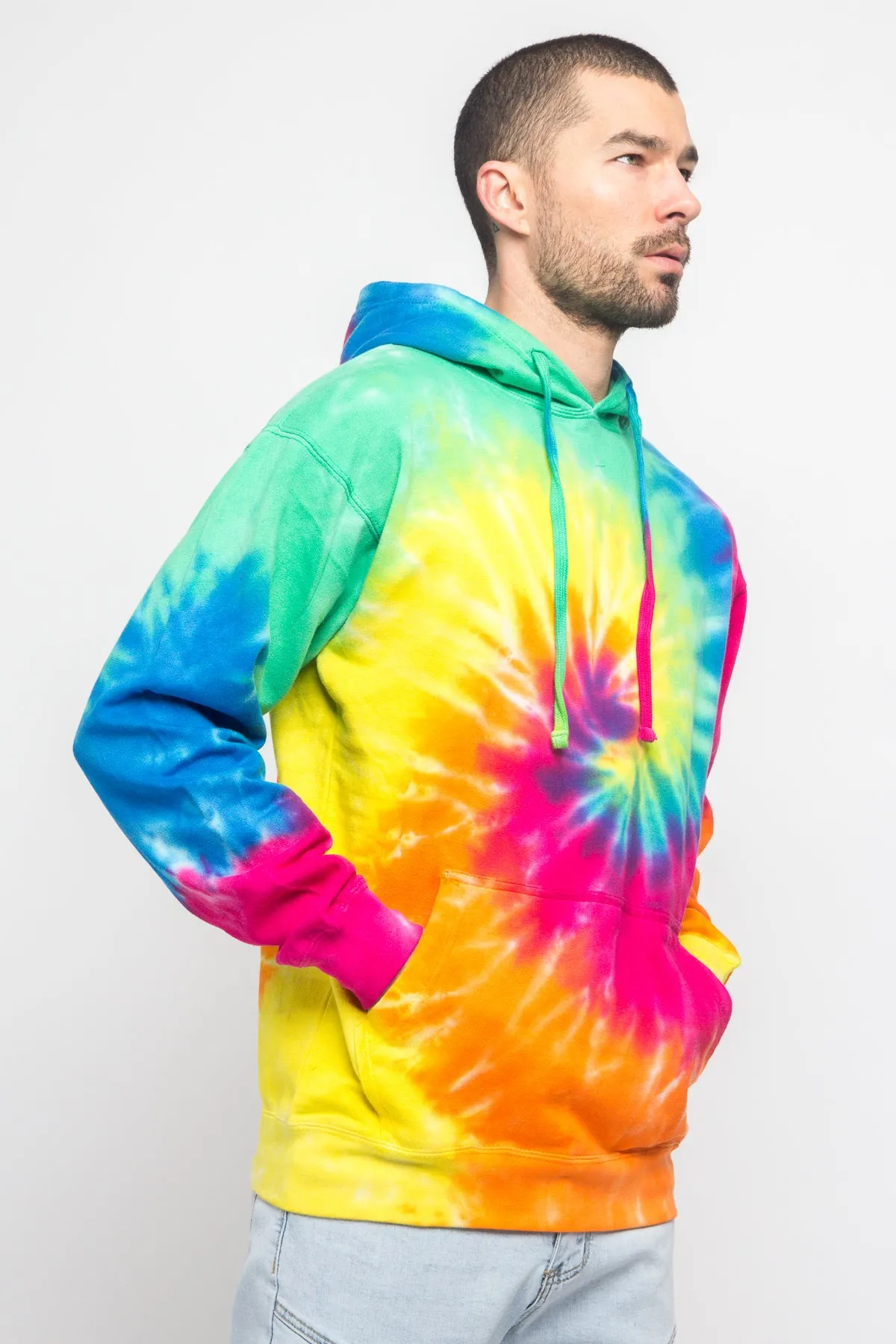 Mineral Wash Tie-Dye Pullover Hoodie
