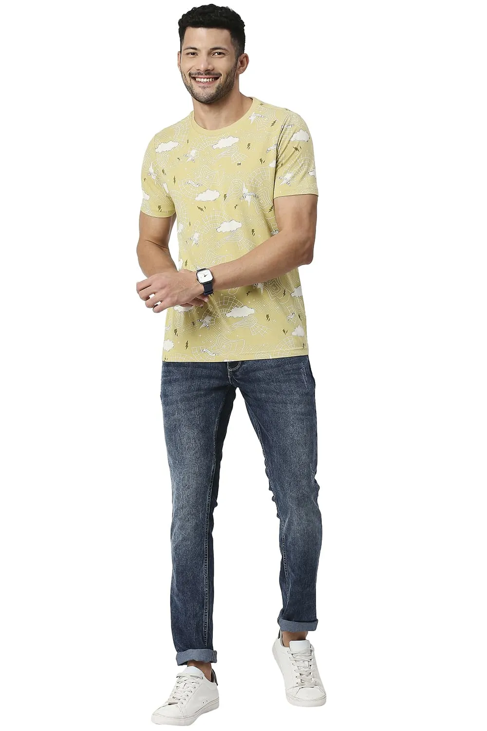 Muscle Fit Cotton Viscose Crew T-shirt