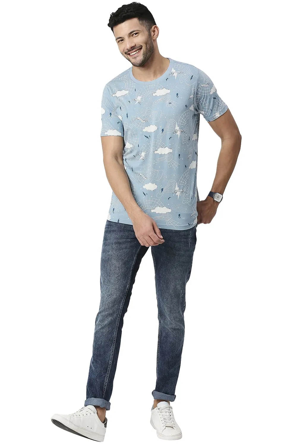 Muscle Fit Cotton Viscose Crew T-shirt