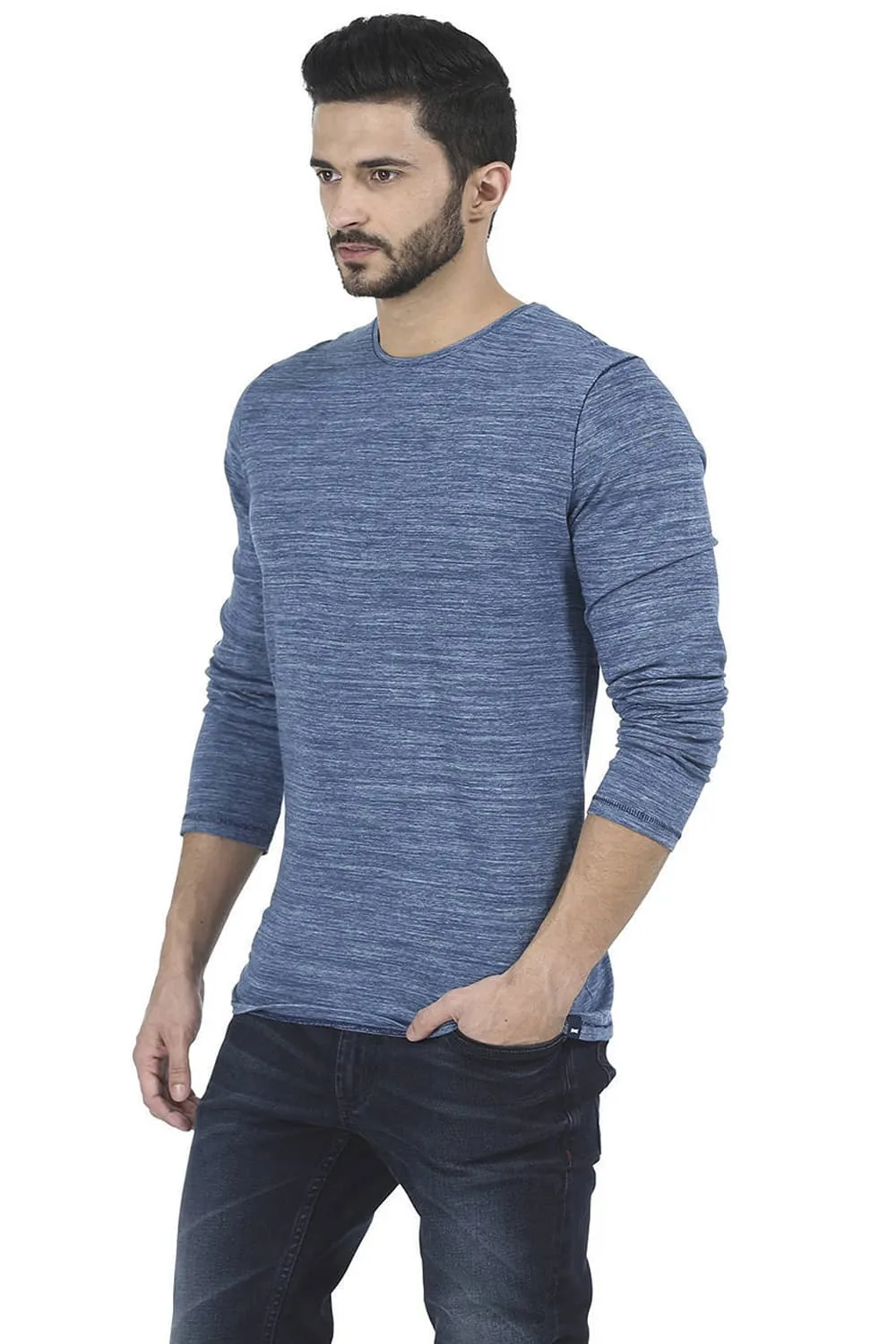 Muscle Fit Crew Neck Full Sleeve T Shirt