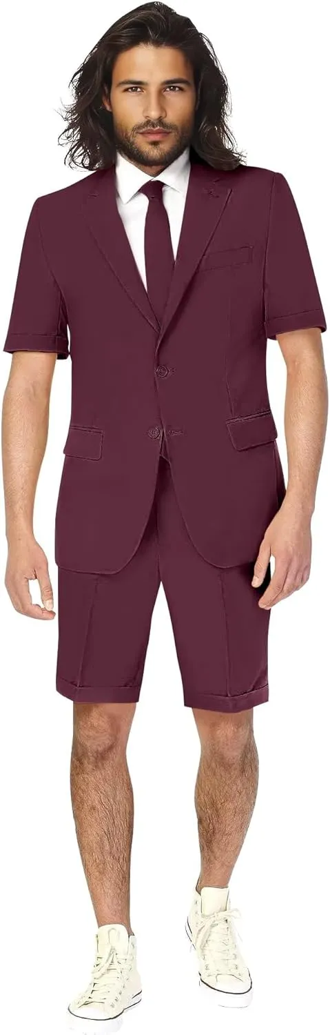 Netsky Shorts Suits for Men 2 Piece Slim Fit Groom Tuxedo Notch Lapel Casual Summer Suit for Men Prom Dinner Party