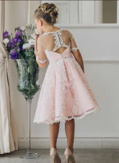 New Arrival Children Skirt White Lace Princess Flower Girl Dresses