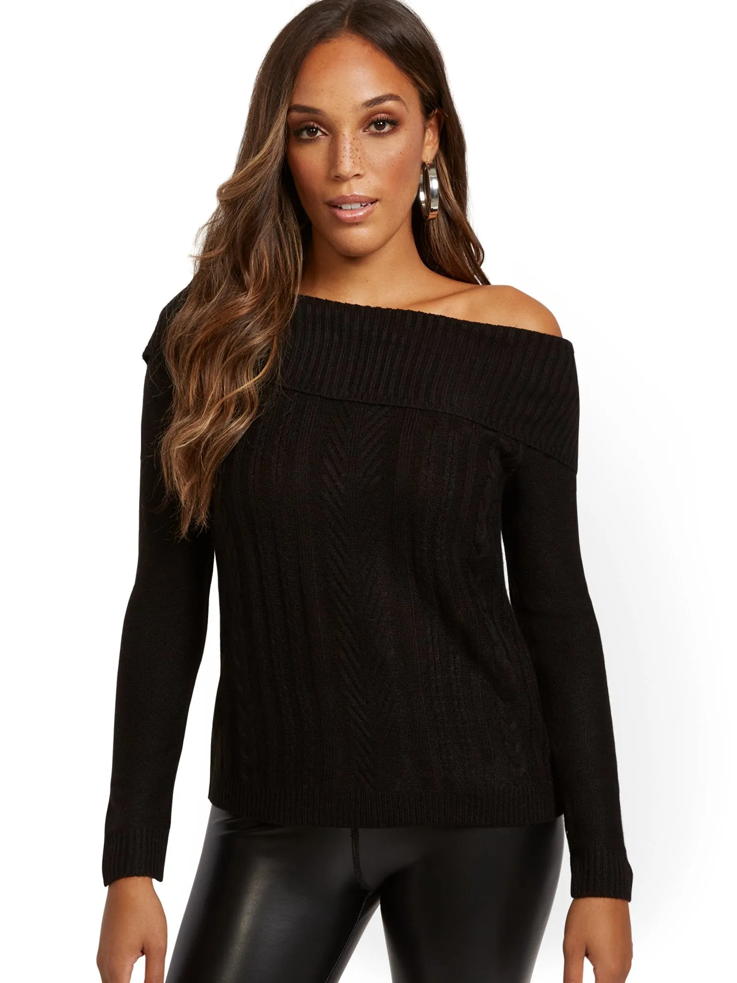 Off-The-Shoulder Bow-Back Sweater