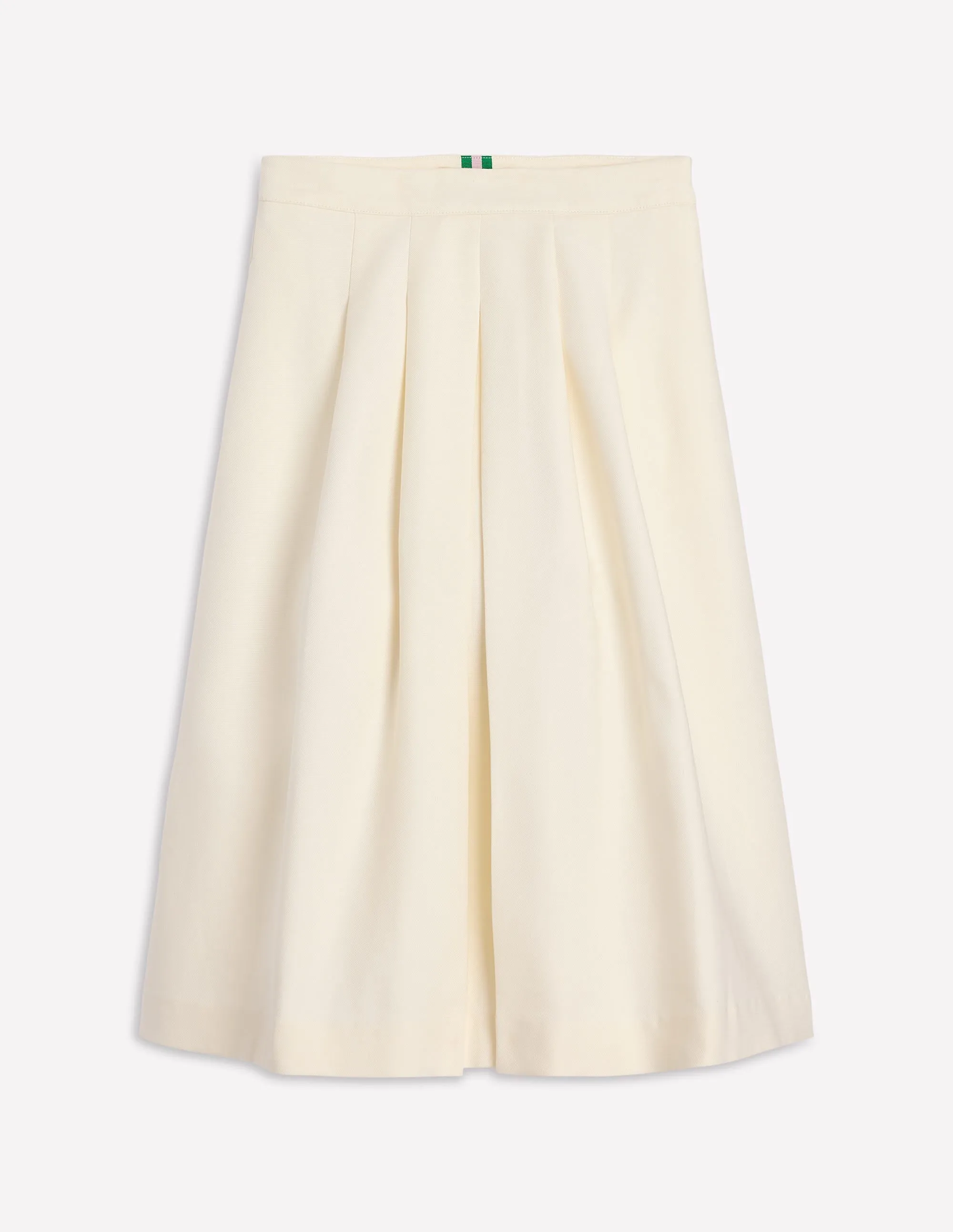 Pleat Detail Full Skirt-Ivory