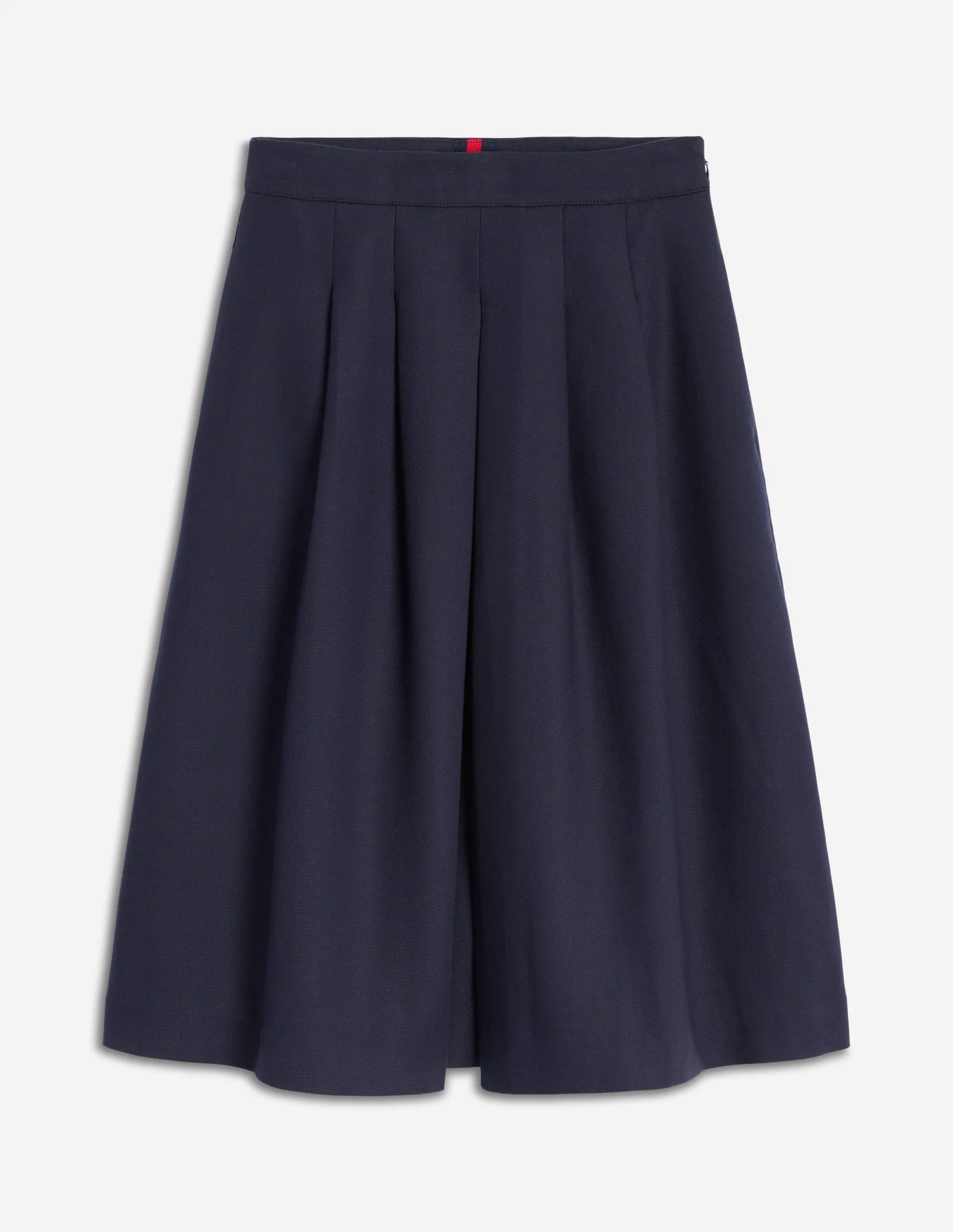 Pleat Detail Full Skirt-Navy
