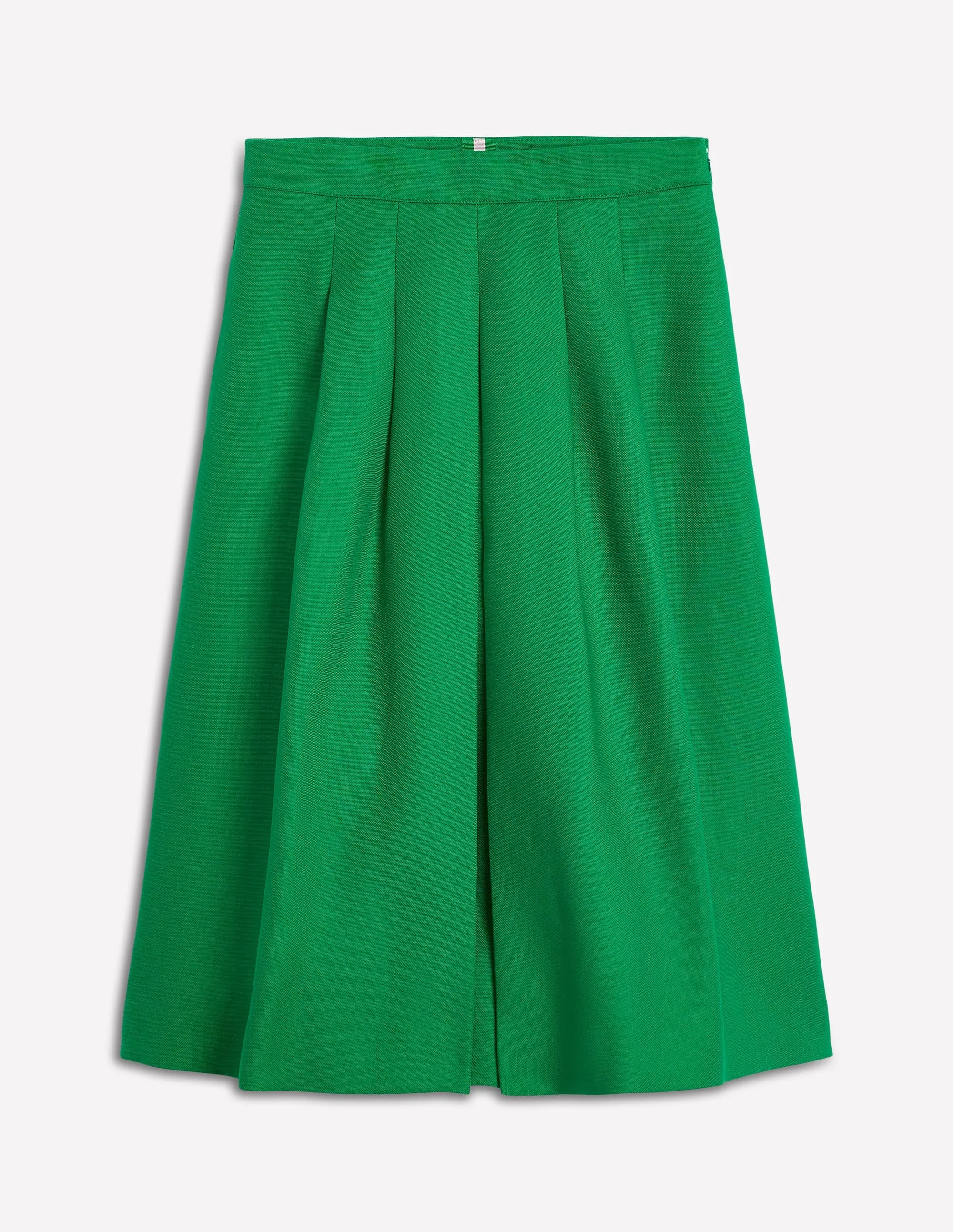 Pleat Detail Full Skirt-Rich Emerald