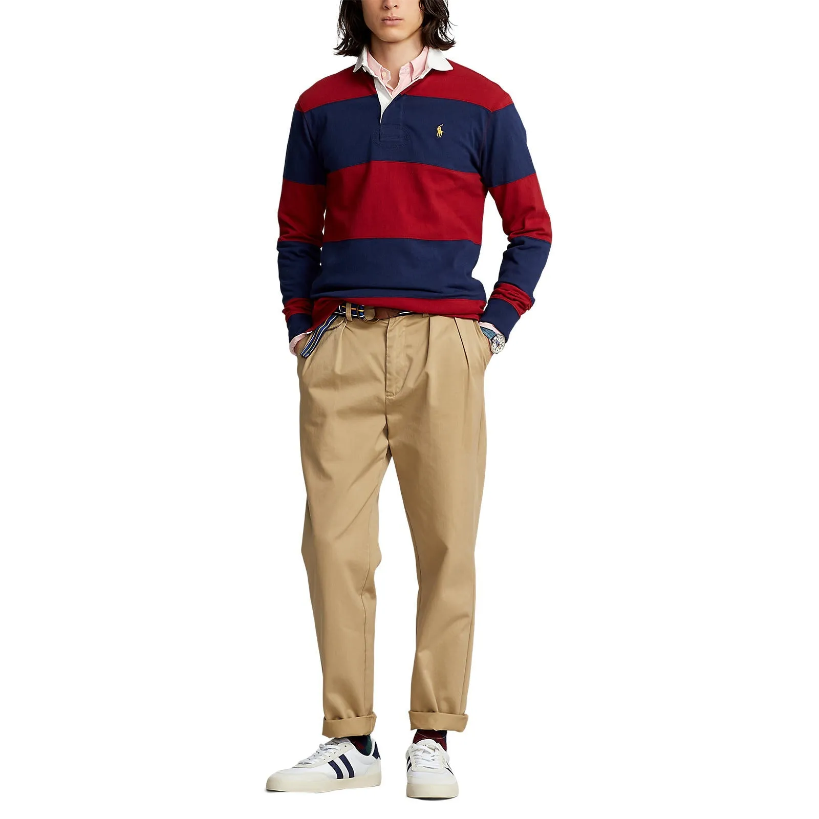 Polo Ralph Lauren - Iconic Rugby Shirt - Newport Navy & Holiday Red