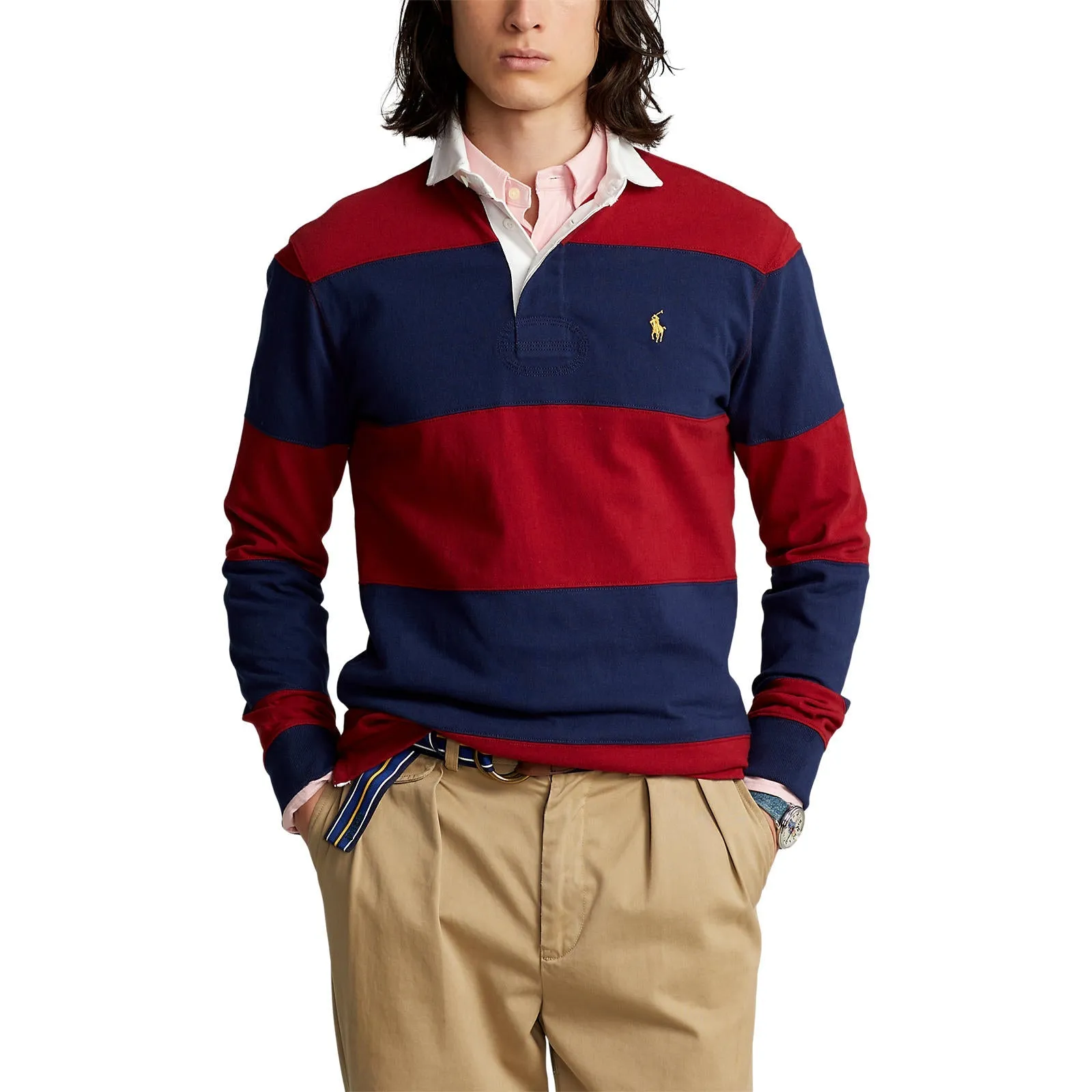 Polo Ralph Lauren - Iconic Rugby Shirt - Newport Navy & Holiday Red