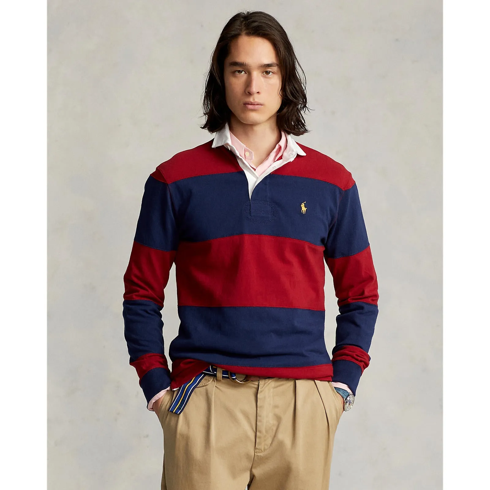 Polo Ralph Lauren - Iconic Rugby Shirt - Newport Navy & Holiday Red