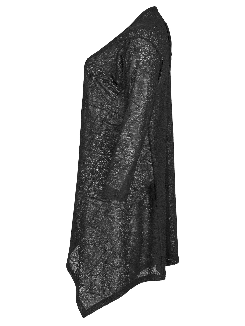Punk Rave Black Skull Lace Knit Cardigan Asymmetrical