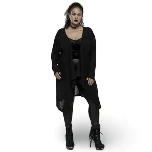 Punk Rave Black Skull Lace Knit Cardigan Asymmetrical
