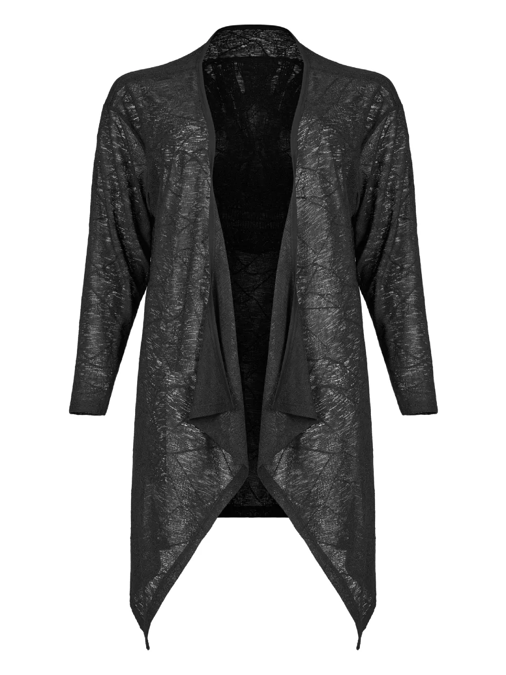 Punk Rave Black Skull Lace Knit Cardigan Asymmetrical