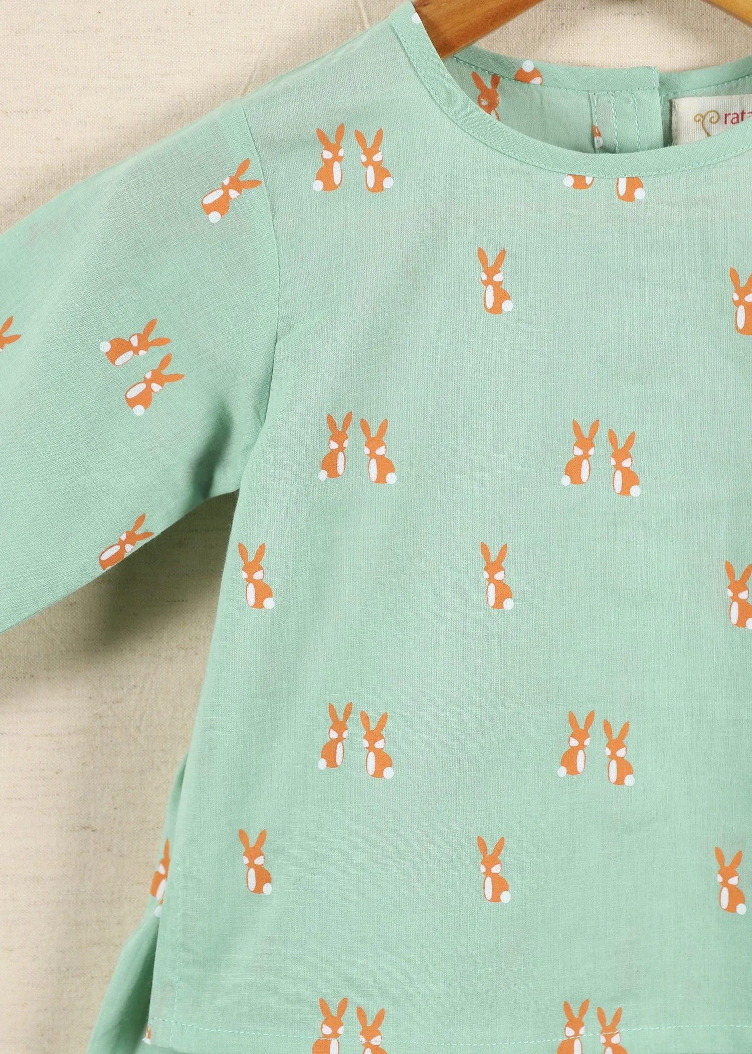 Rabbie Green Cotton Unisex Nightsuit Baby (6-18 Months)