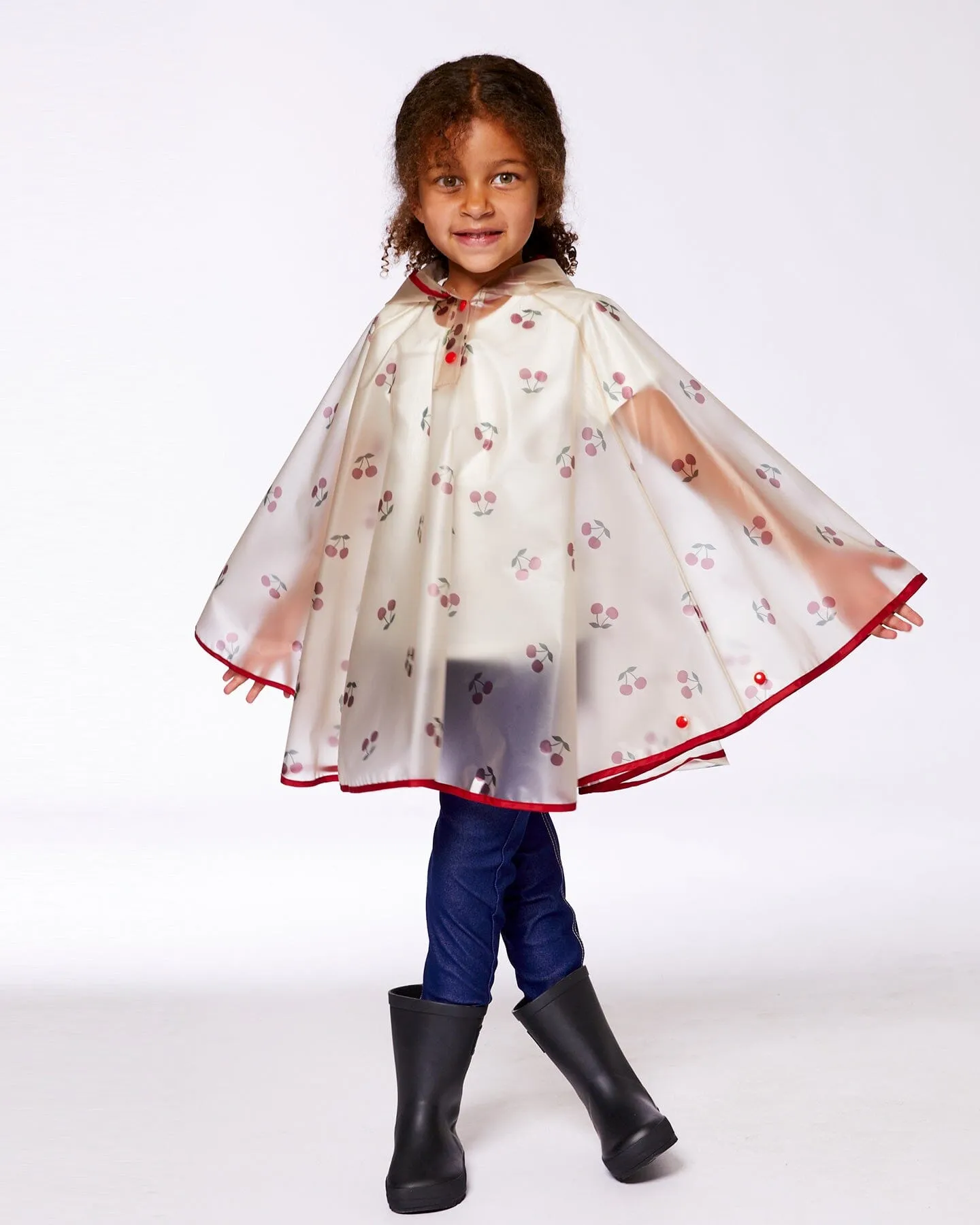 Red Cherry Printed Rain Cape