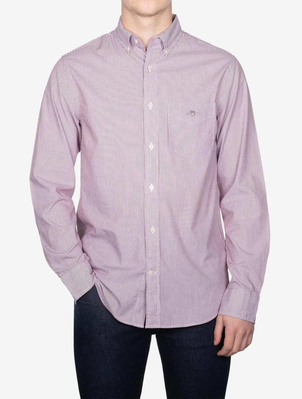 Regular Poplin Banker Shirt Plumped Red