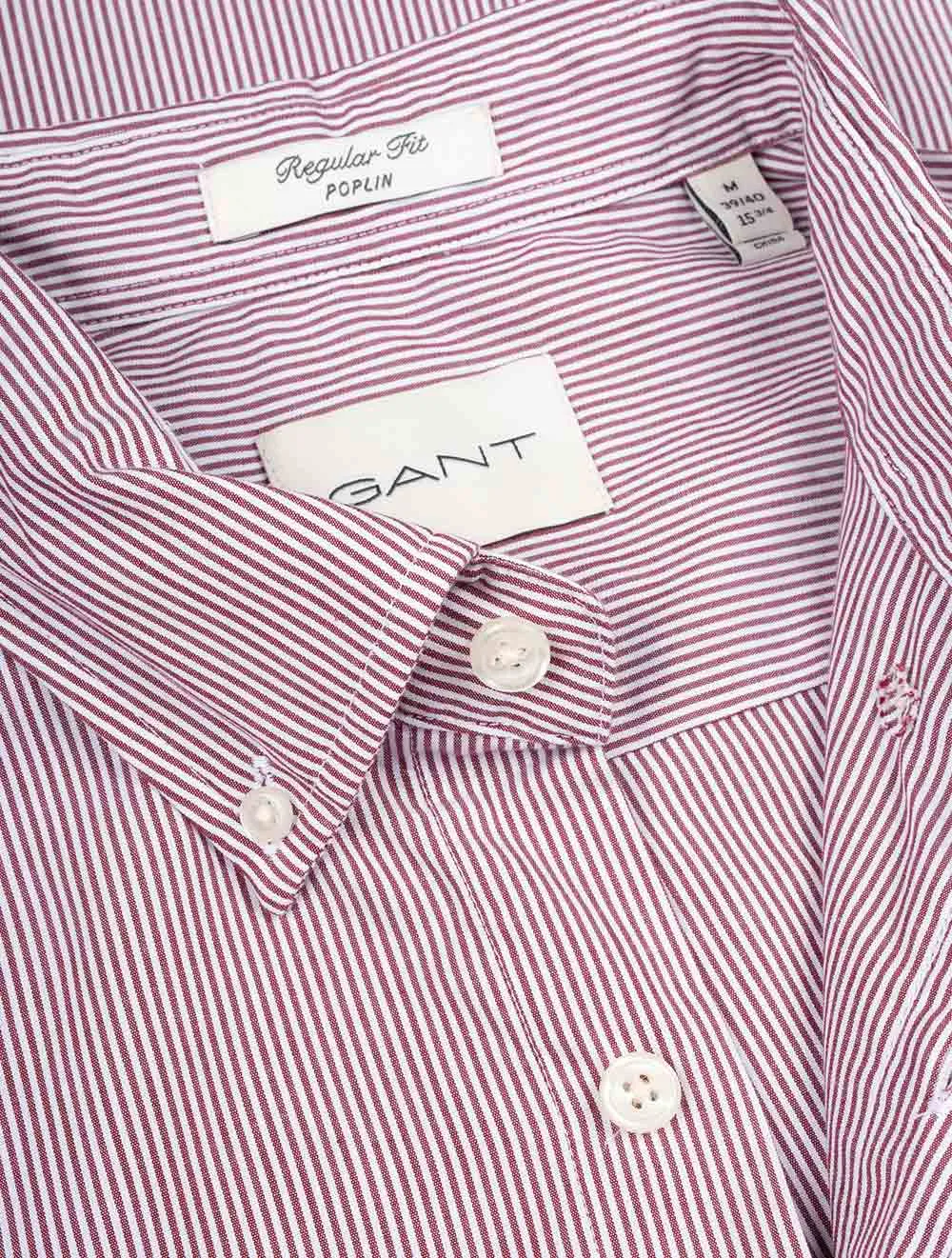 Regular Poplin Banker Shirt Plumped Red