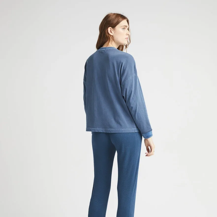 Relaxed Long Sleeve Tee (Moonlit Ocean)