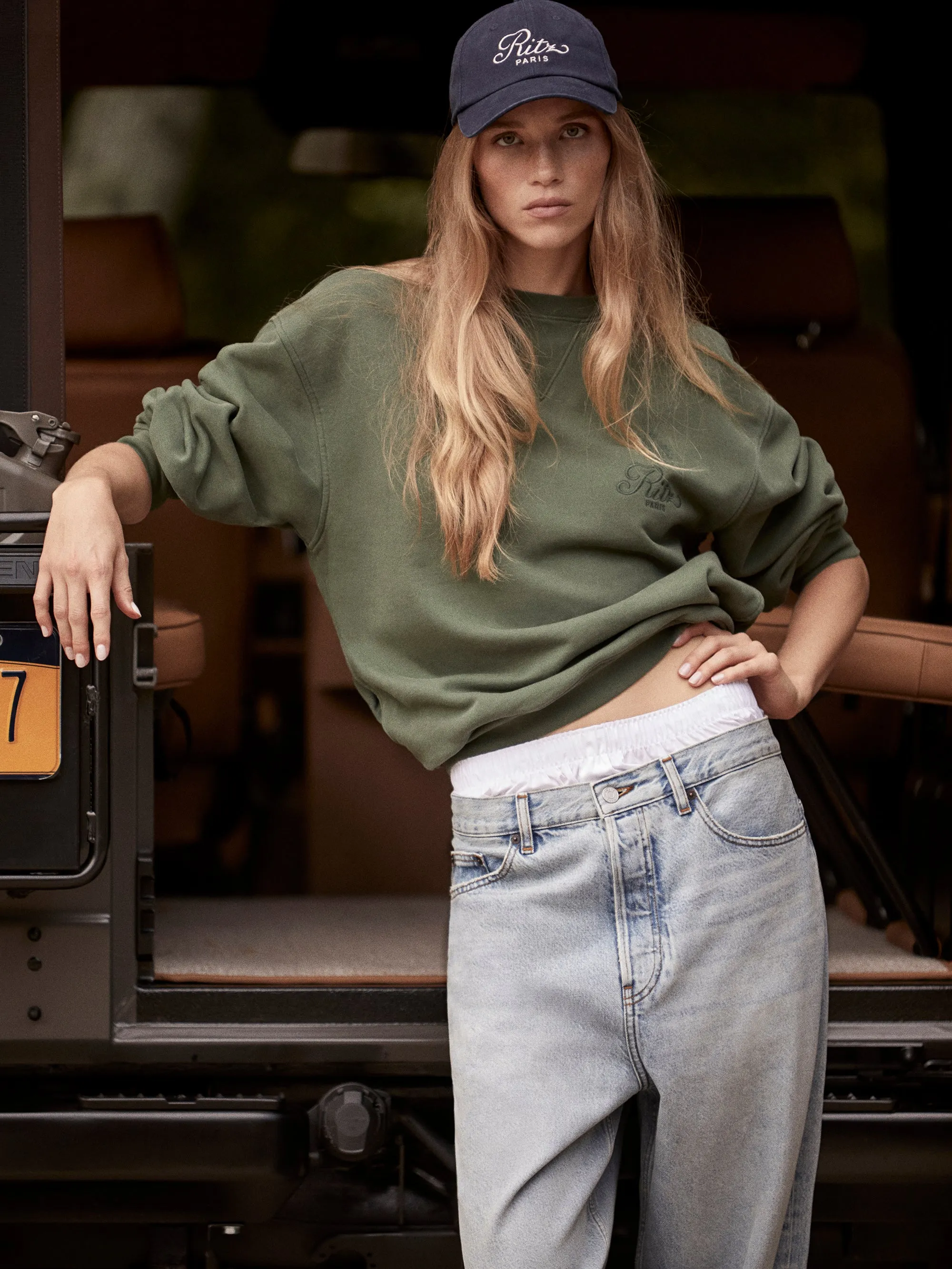 Ritz Unisex Tonal Logo Crewneck -- Hunter Green