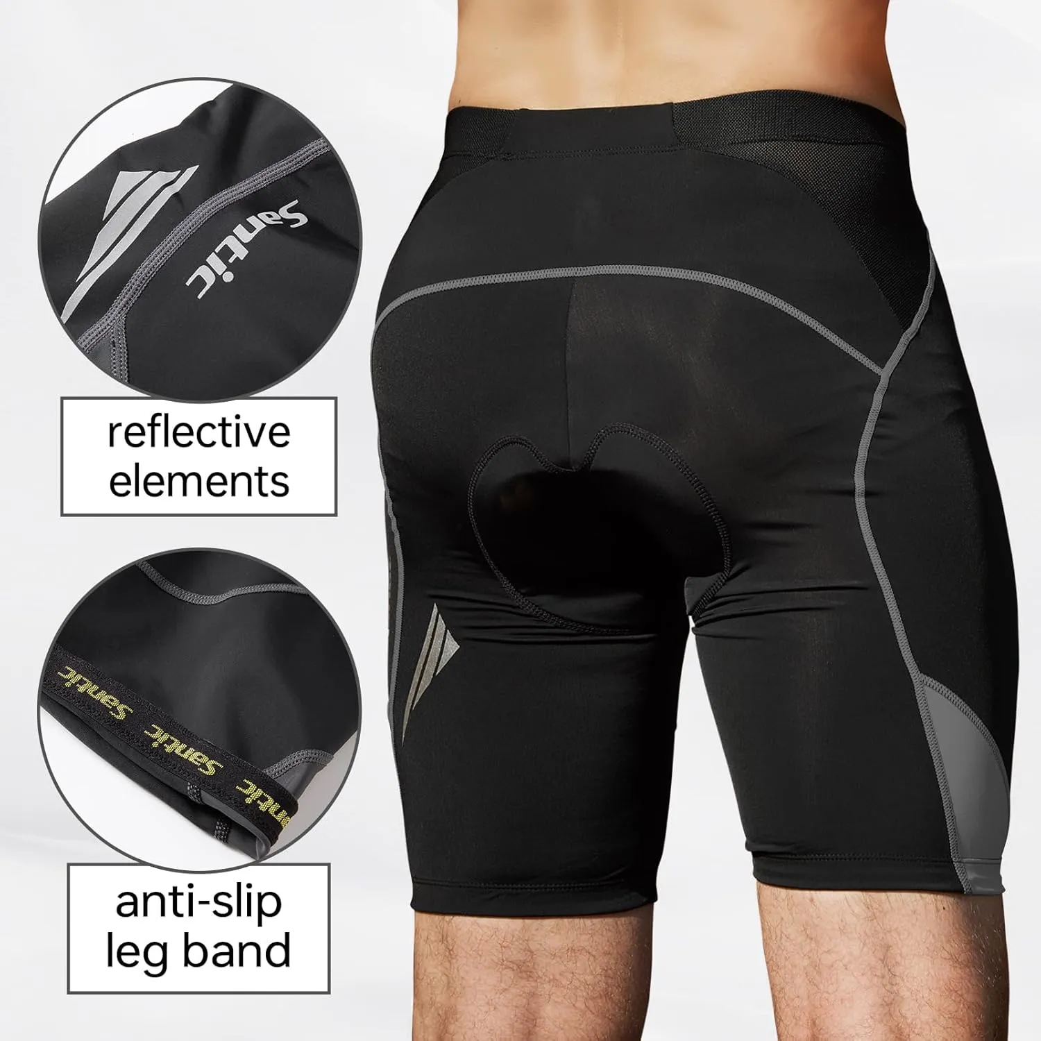 Santic Men's Cycling Shorts Padded Bicycle Riding Pants Bike Biking Clothes Cycle Wear Tights
