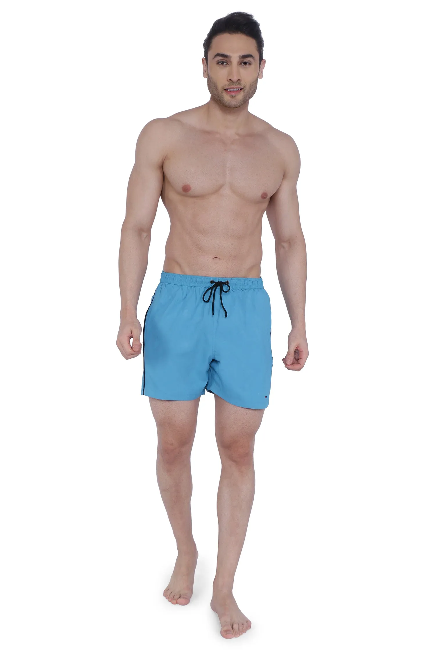 Semantic Designer Microfiber Swimshorts - Designer Sky Blue