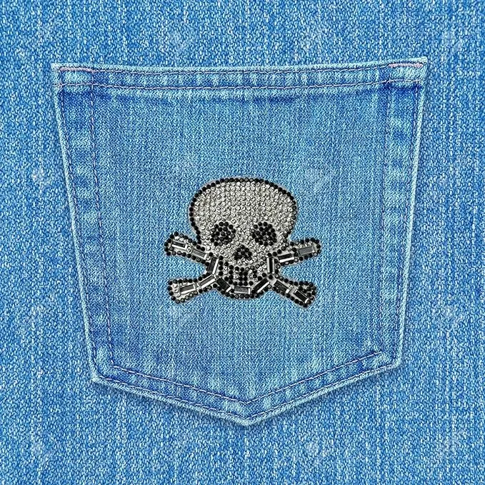 Sequins Sparkle Heat Transfer Patch (Skull)