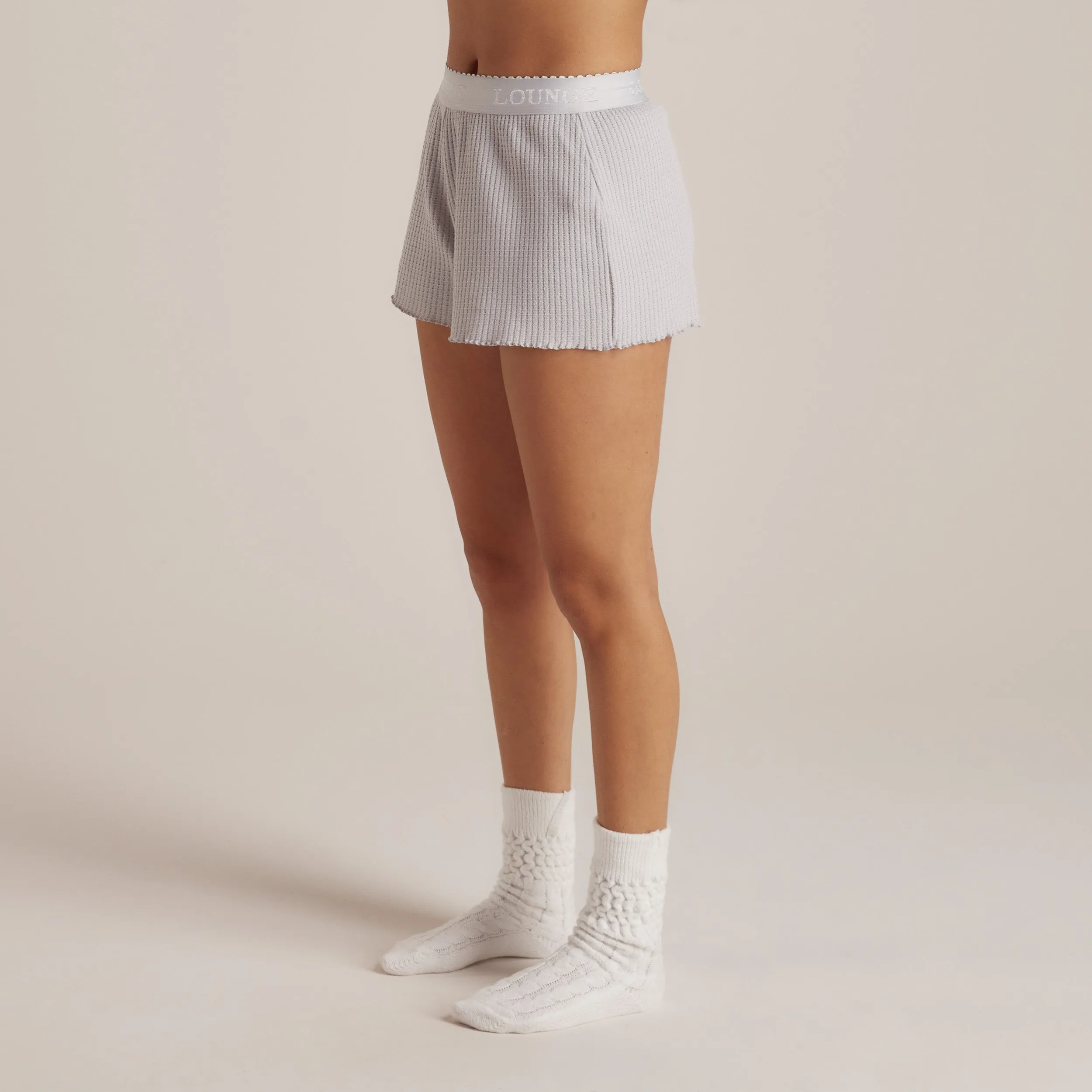 Soft Waffle Pyjama Shorts - Frost