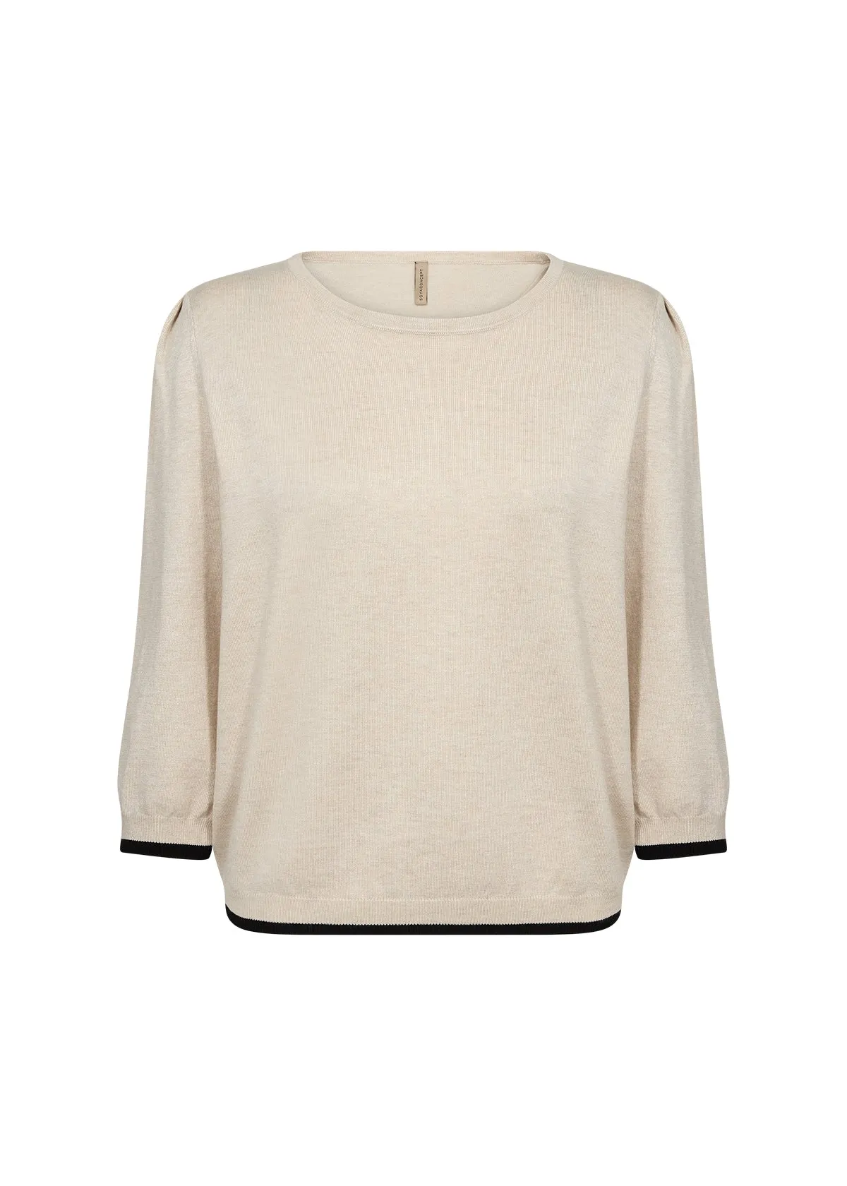 Soya Concept Dollie Tipped 3/4 Sleeve Sweater