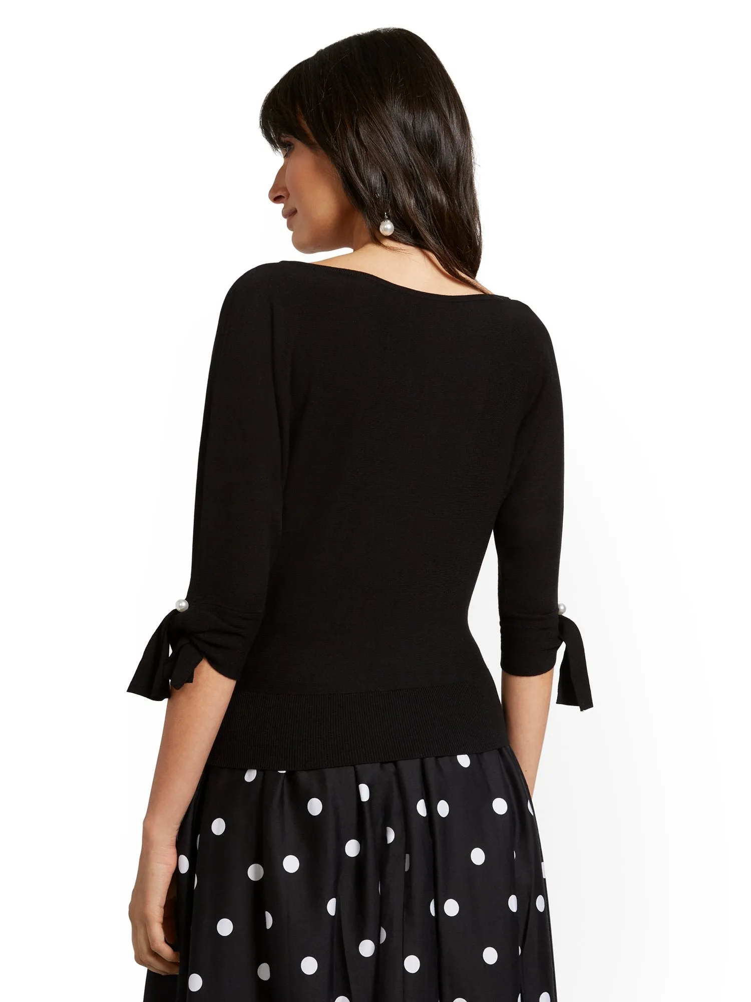 Tie-Cuff Dolman Sweater