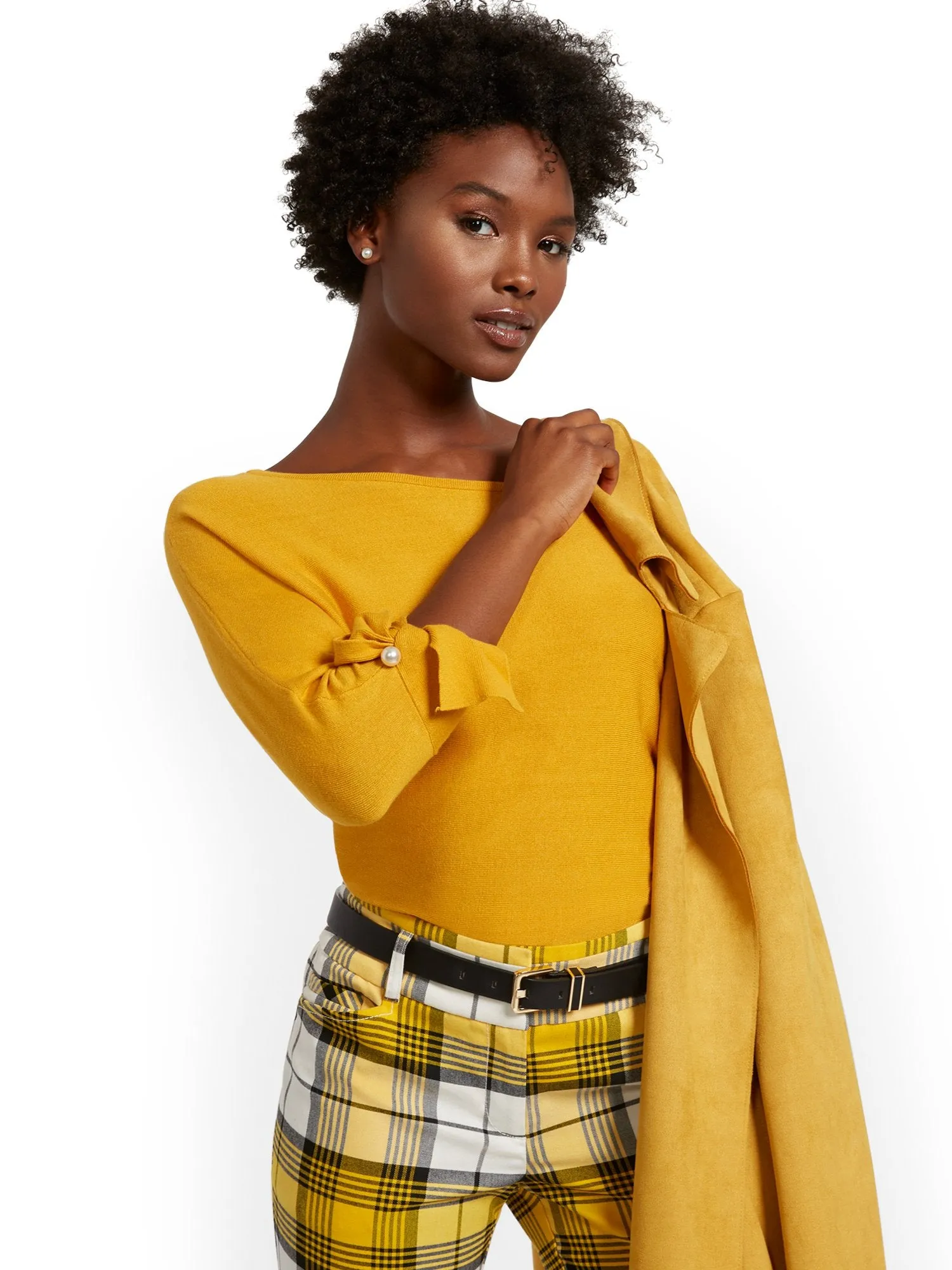 Tie-Cuff Dolman Sweater