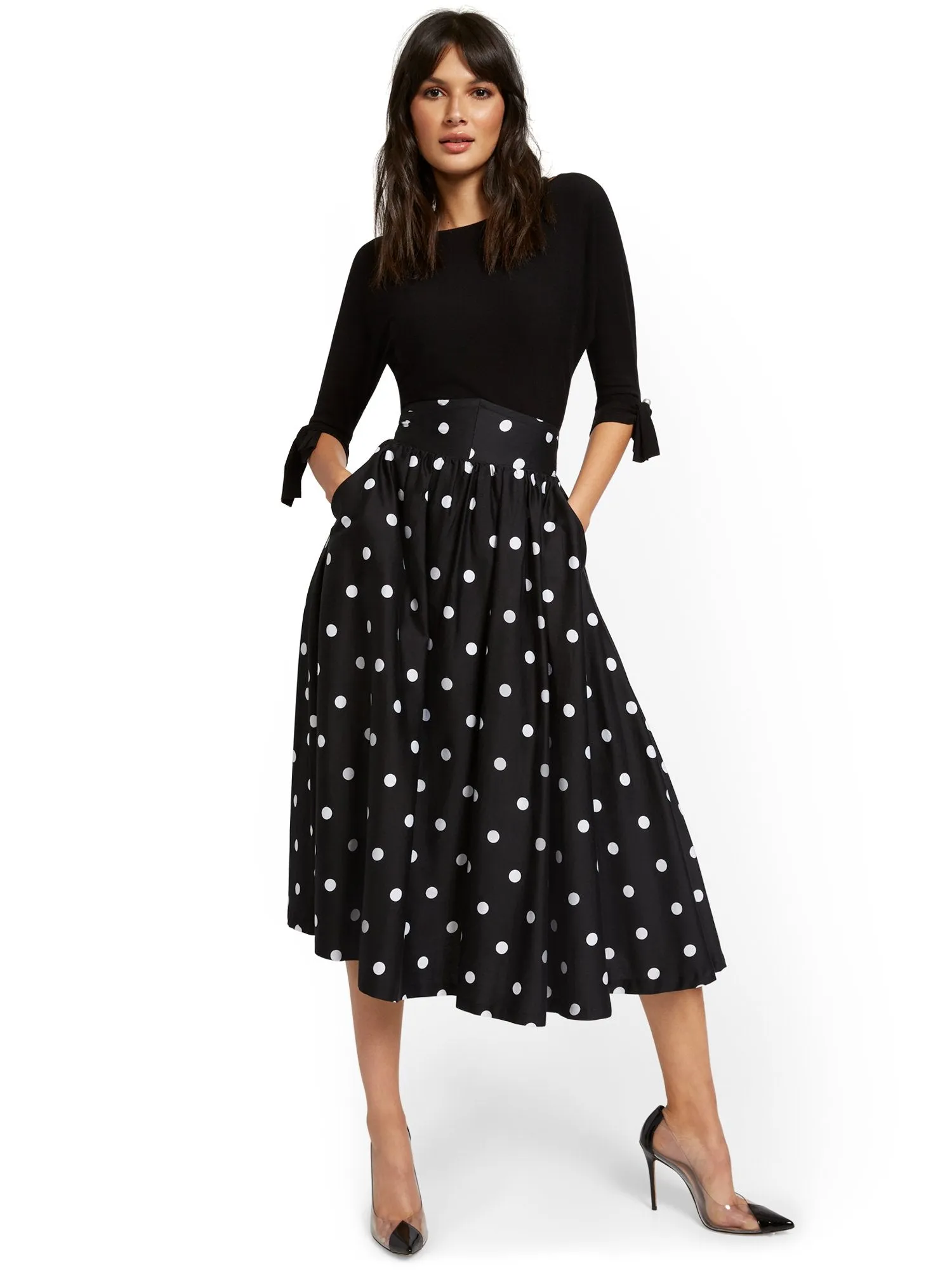 Tie-Cuff Dolman Sweater