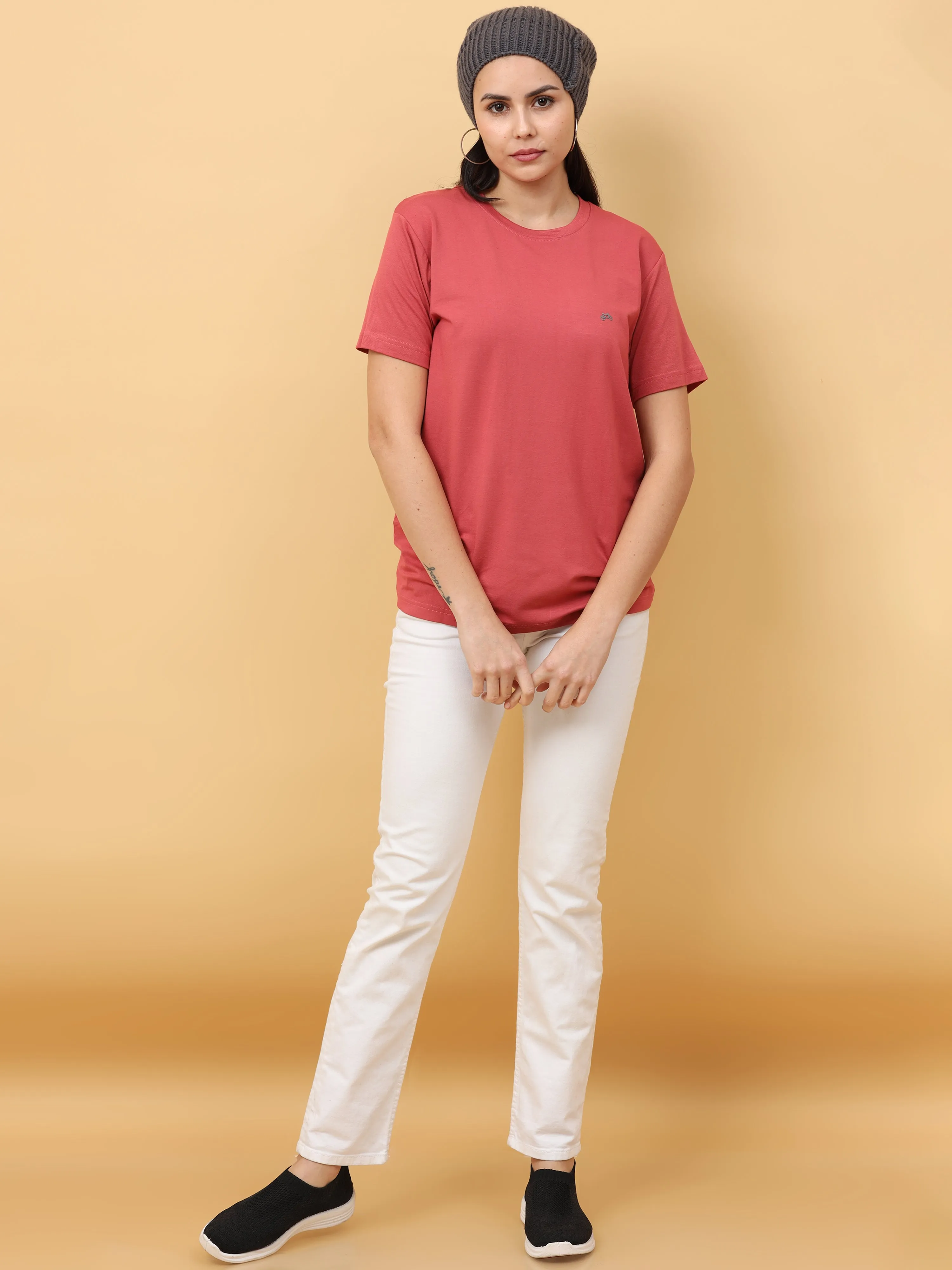 Triatan  Orange Womens Bamboo Fabric T-Shirt