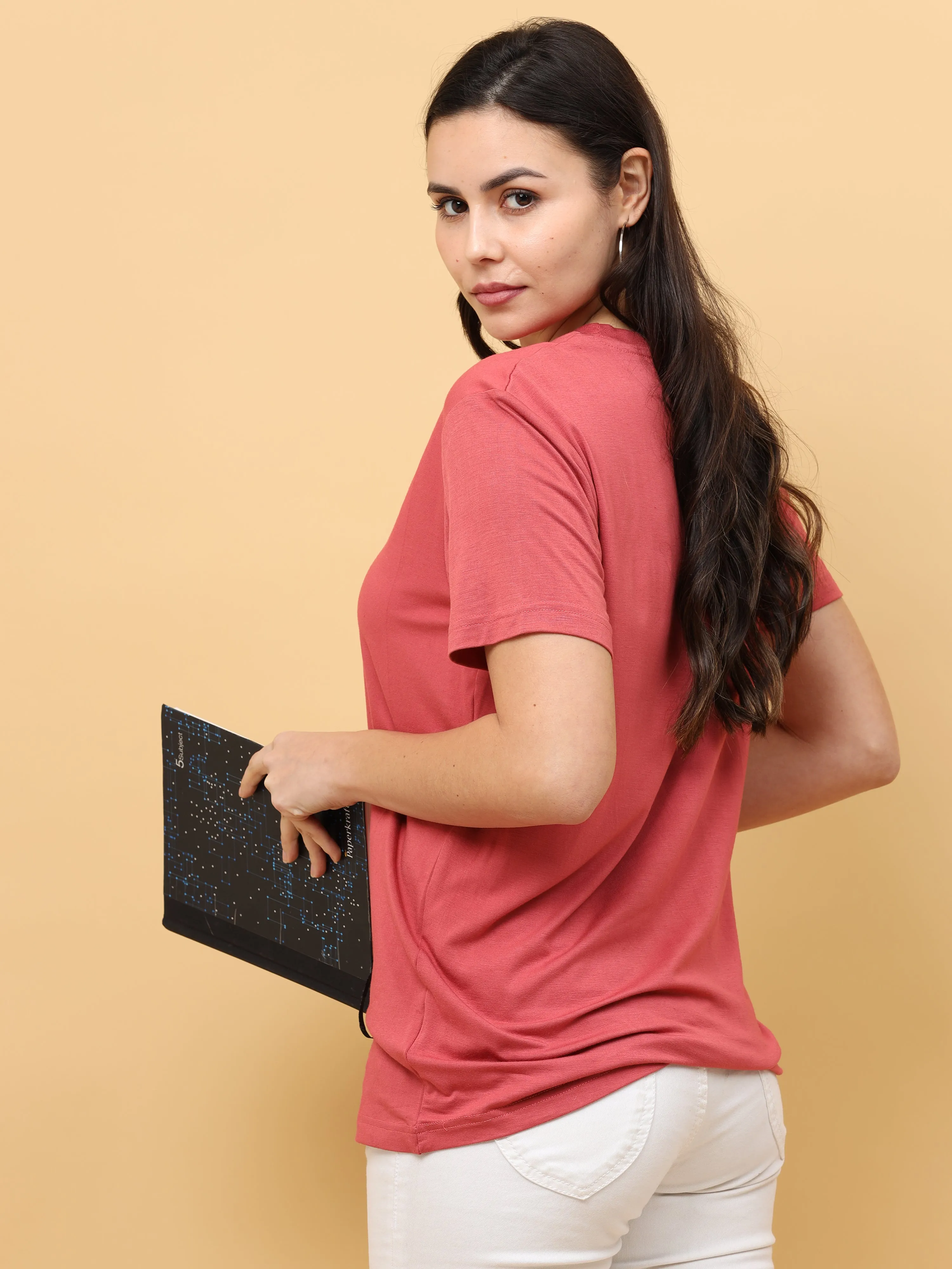 Triatan  Orange Womens Bamboo Fabric T-Shirt