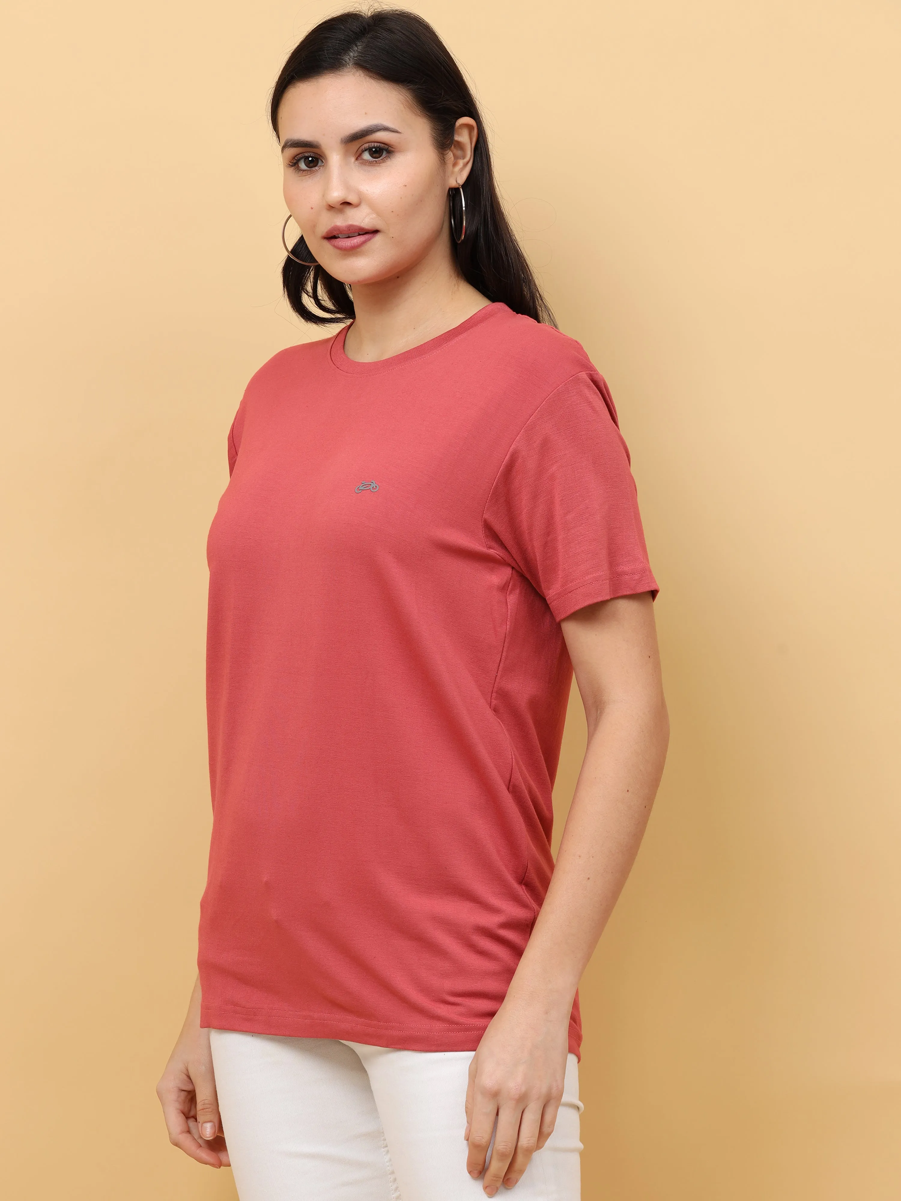 Triatan  Orange Womens Bamboo Fabric T-Shirt