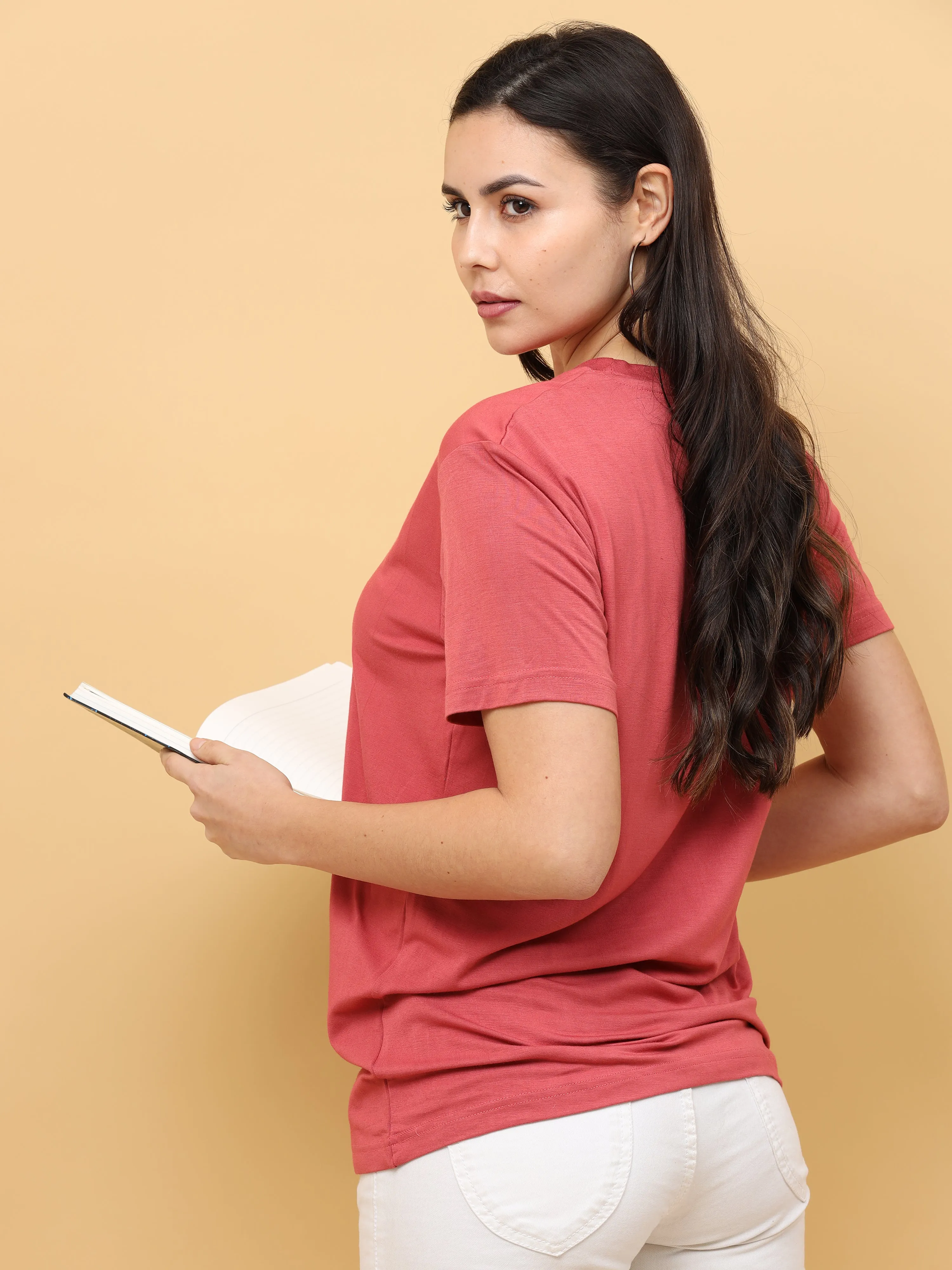 Triatan  Orange Womens Bamboo Fabric T-Shirt
