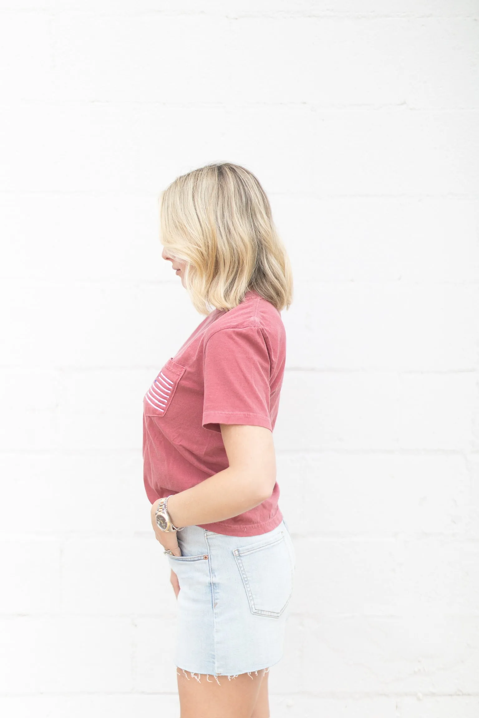 USA Flag Front Pocket Tee