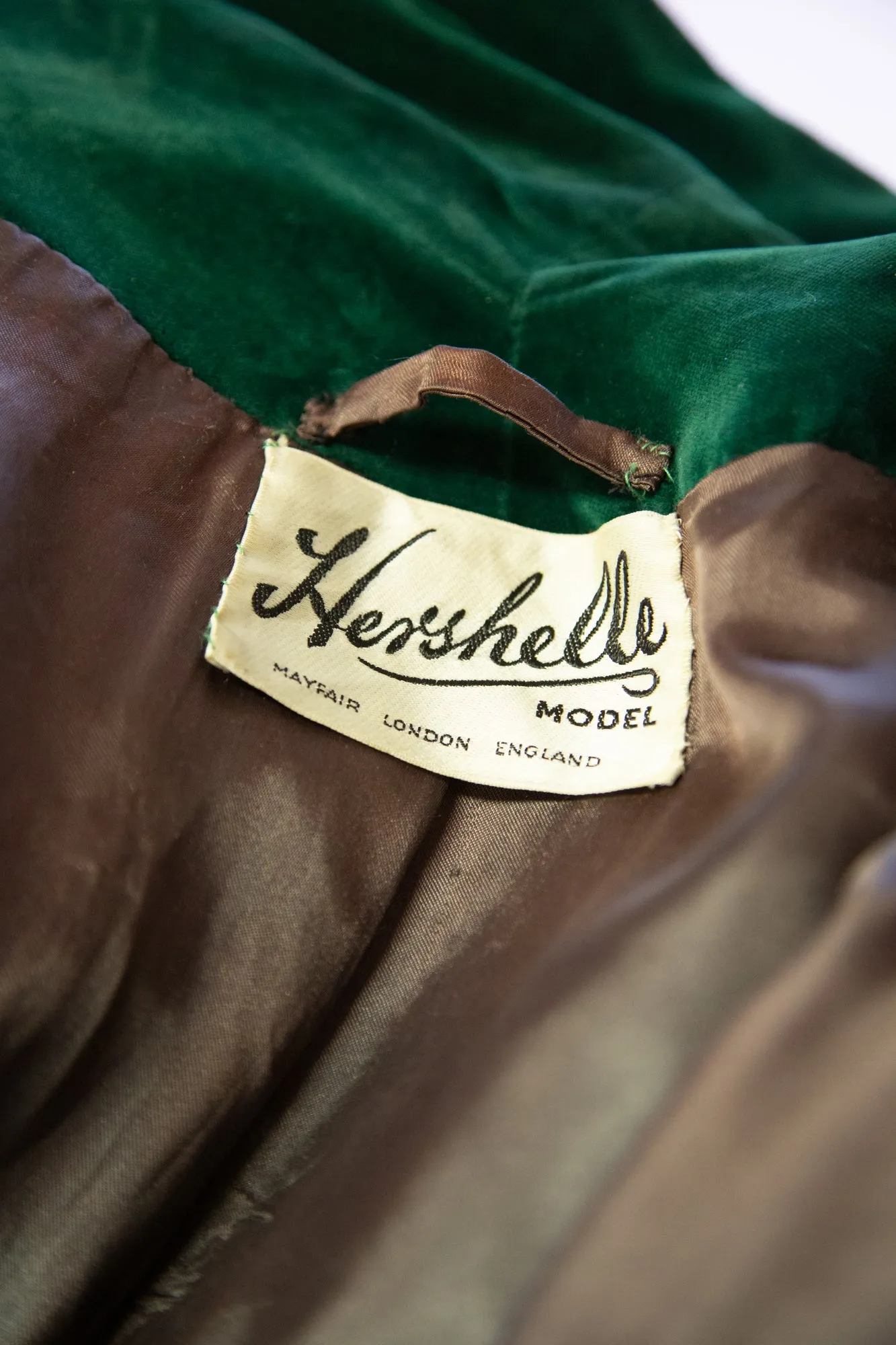 Vintage 1950s Dark Green Velvet Swing Coat