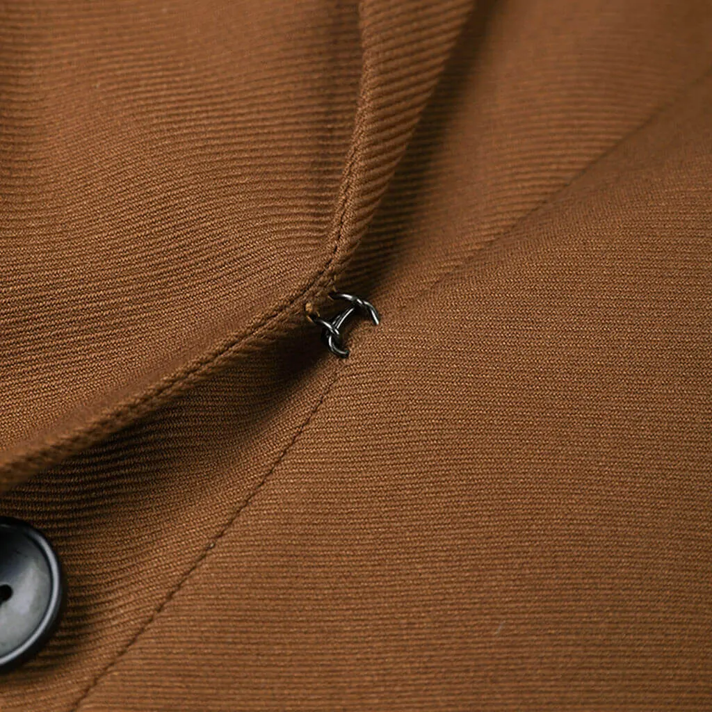 Vintage Lapel Single Breasted Strong Shoulder Pleated Cinch Waist Blazer