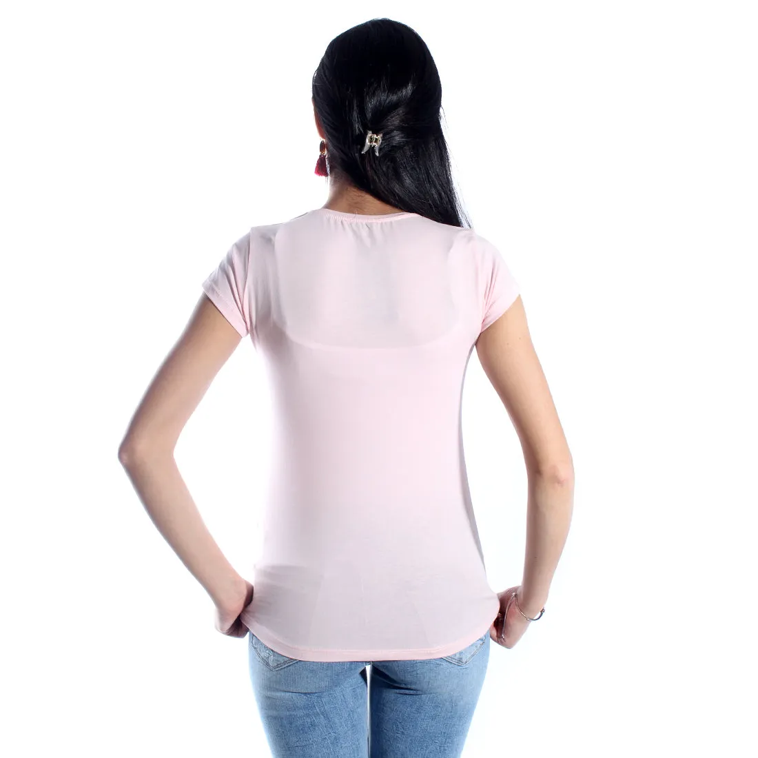 women t-shirt/ pink/ cotoon   lycra/ made in Turkey -3418