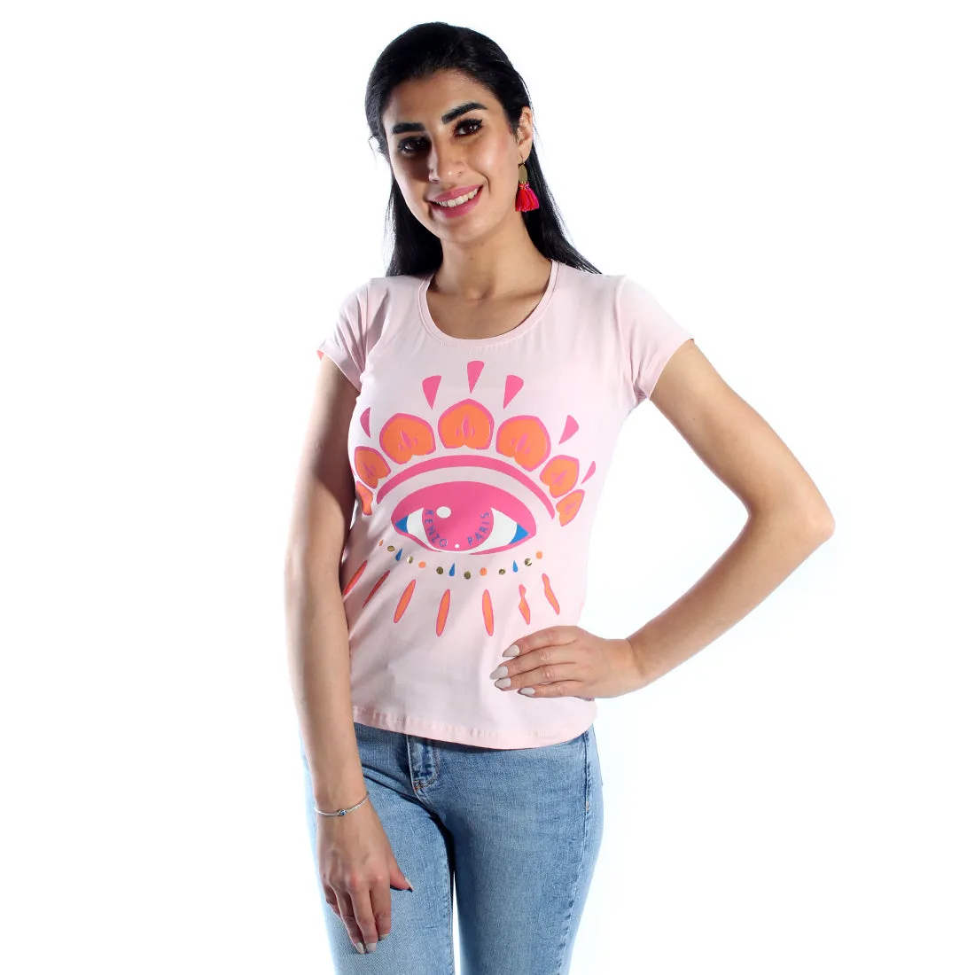 women t-shirt/ pink/ cotoon   lycra/ made in Turkey -3418