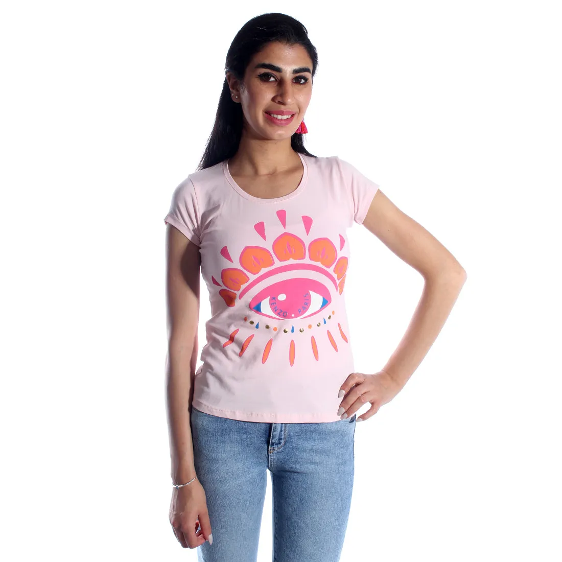 women t-shirt/ pink/ cotoon   lycra/ made in Turkey -3418