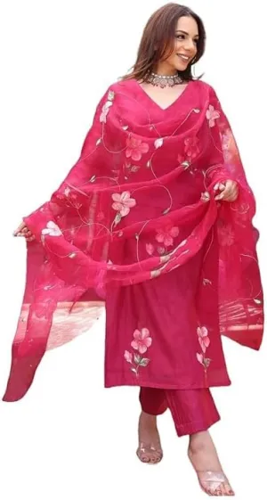 Women's Rayon Blend Party wear Kurta with Pant & Dupatta| Kurta Set | Ethnic Set | Dupatta Set