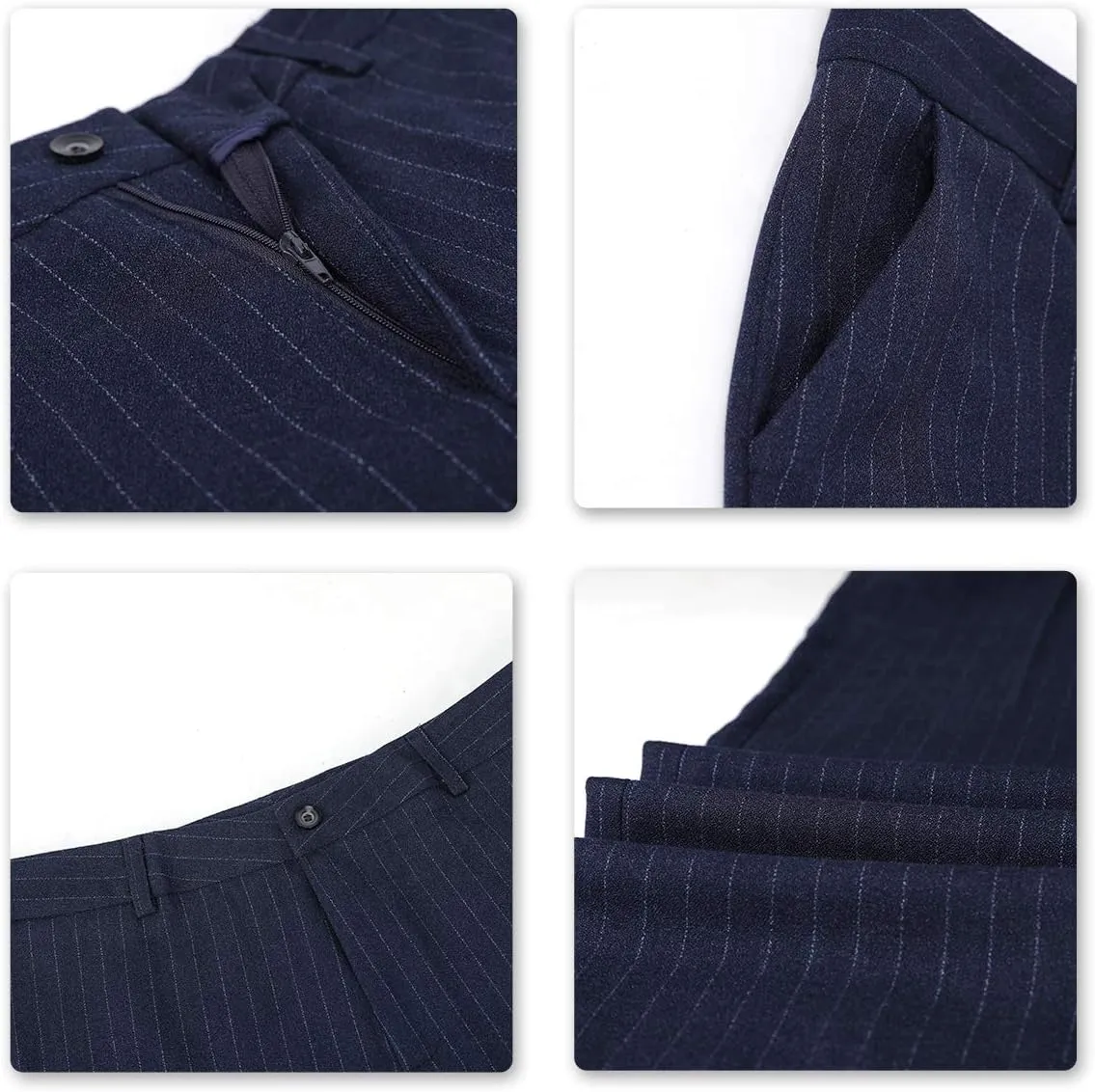 YUNCLOS Women's 2 Piece Office Lady Stripes Business Suit Set Slim Fit Blazer Jacket Pant