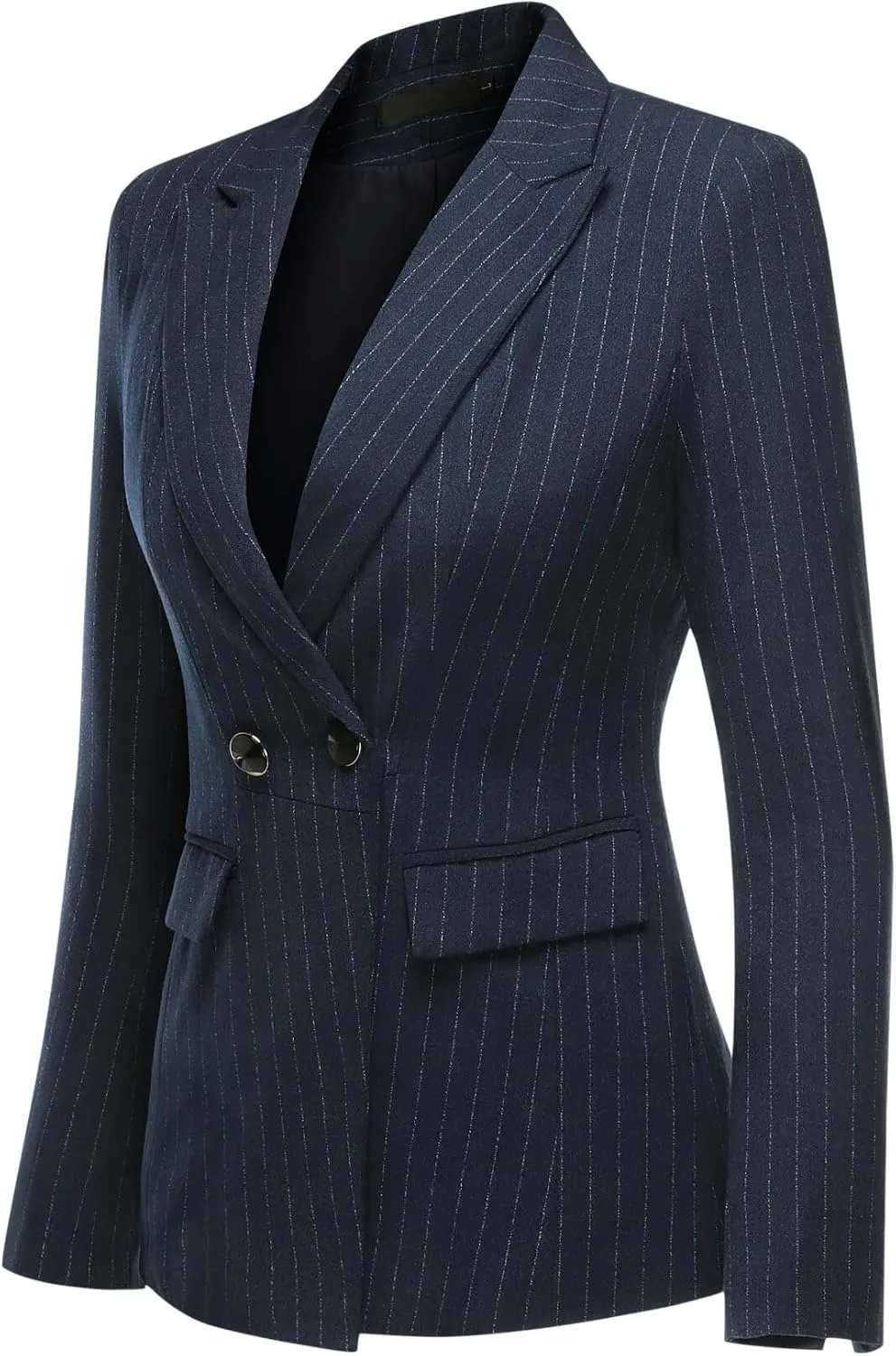 YUNCLOS Women's 2 Piece Office Lady Stripes Business Suit Set Slim Fit Blazer Jacket Pant